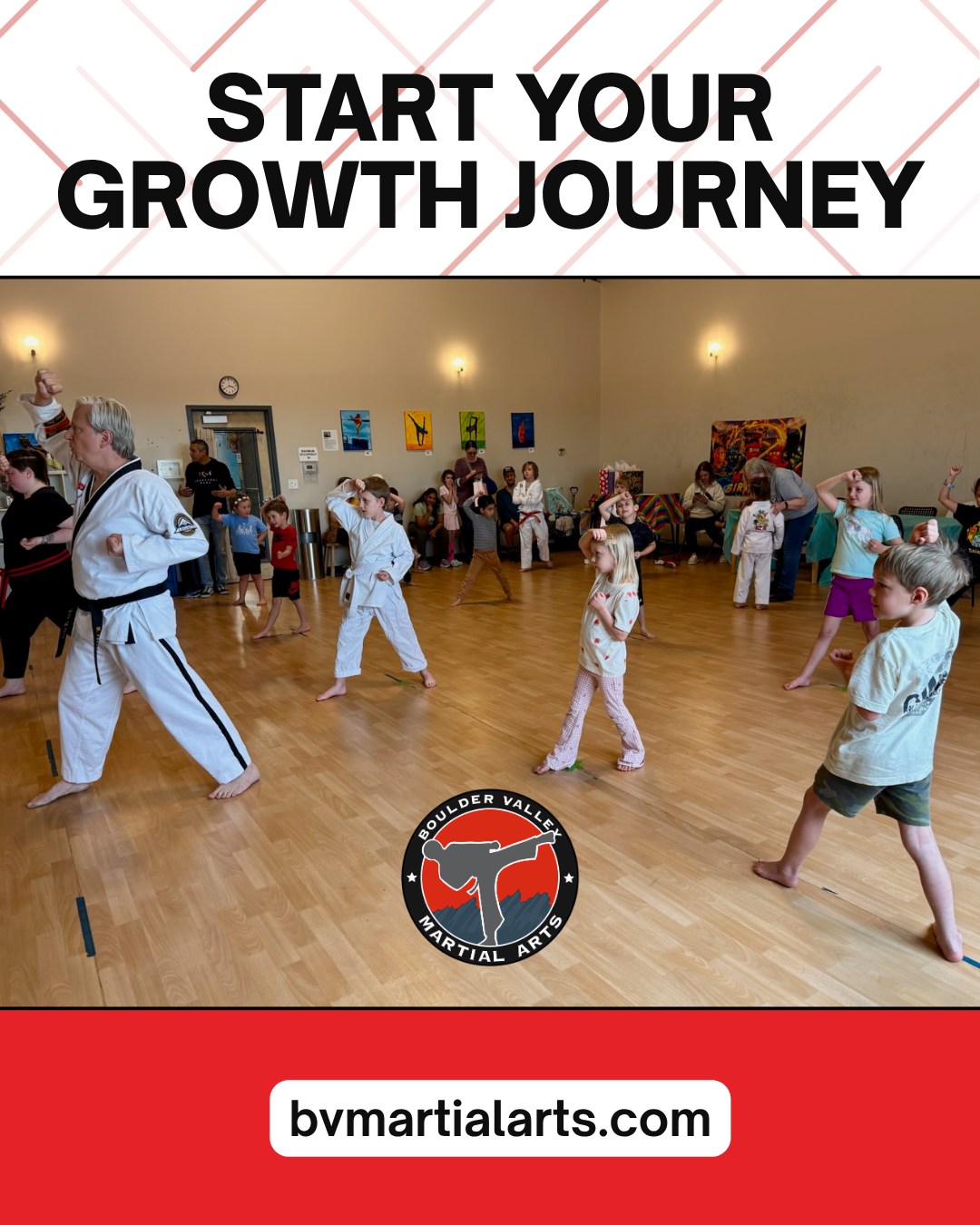 Boulder Valley Martial Arts Facebook ad: Confidence for your kids.