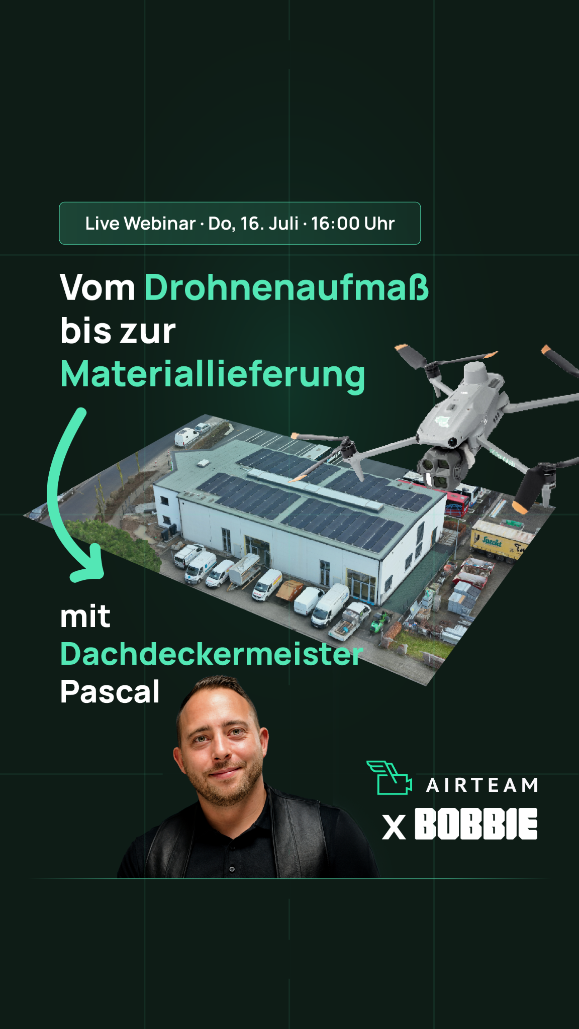 Airteam.ai Facebook ad: 16.07.26 Airteam und Bobbie Webinar!