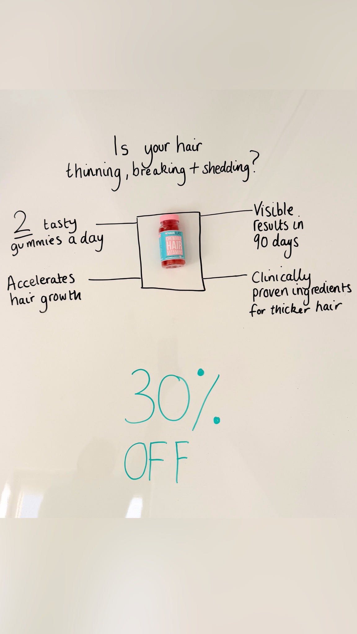 Hairburst Facebook ad: Hair Gummies | Chewable Hair Vitamins | Hairburst