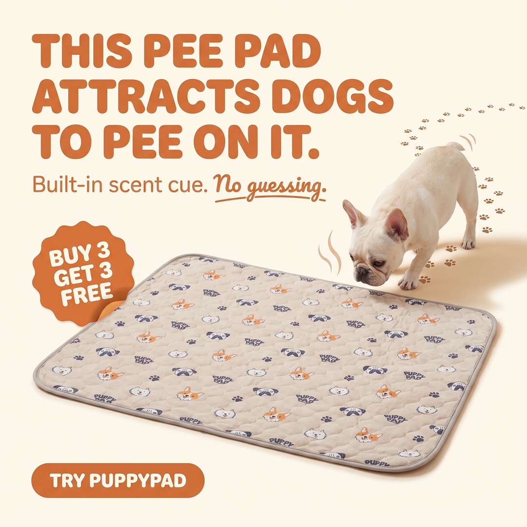 PuppyPad Facebook ad: NEW 2X STRONGER ATTRACTANT