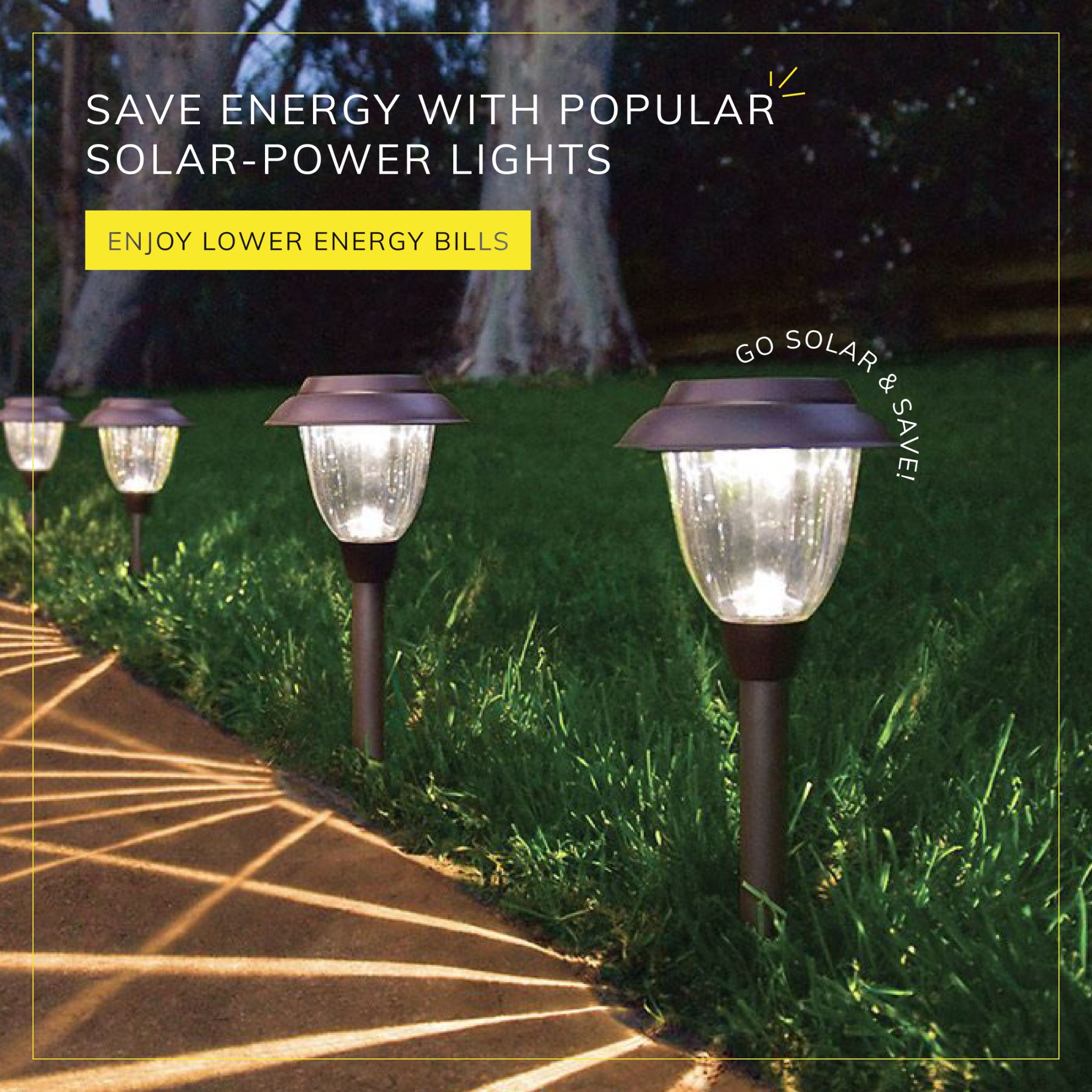Outdoor Solar Outlet Facebook ad: Lit Spaces For Less