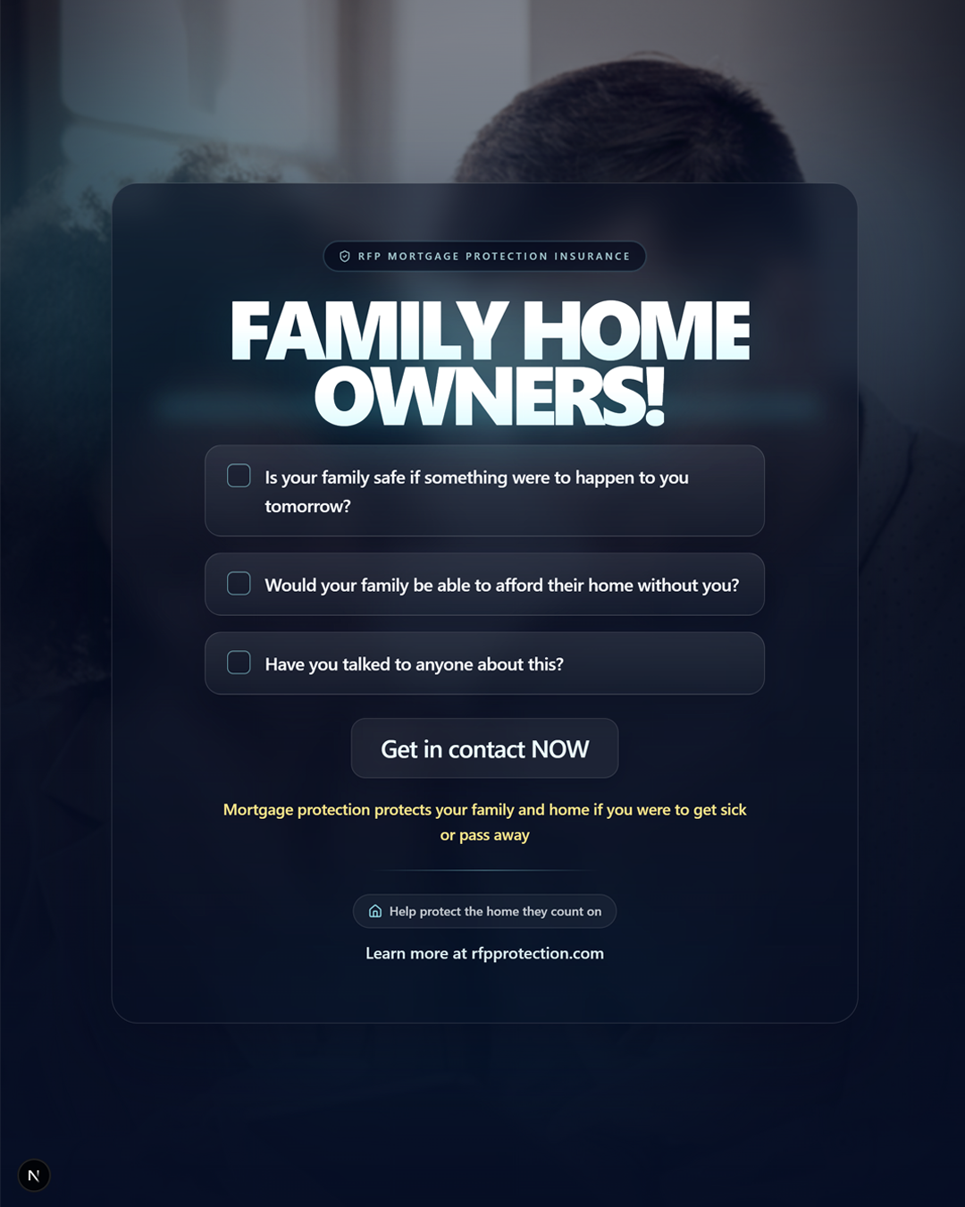 RFP Mortgage Protection Insurance Facebook ad: Could Your Family Keep the Home?