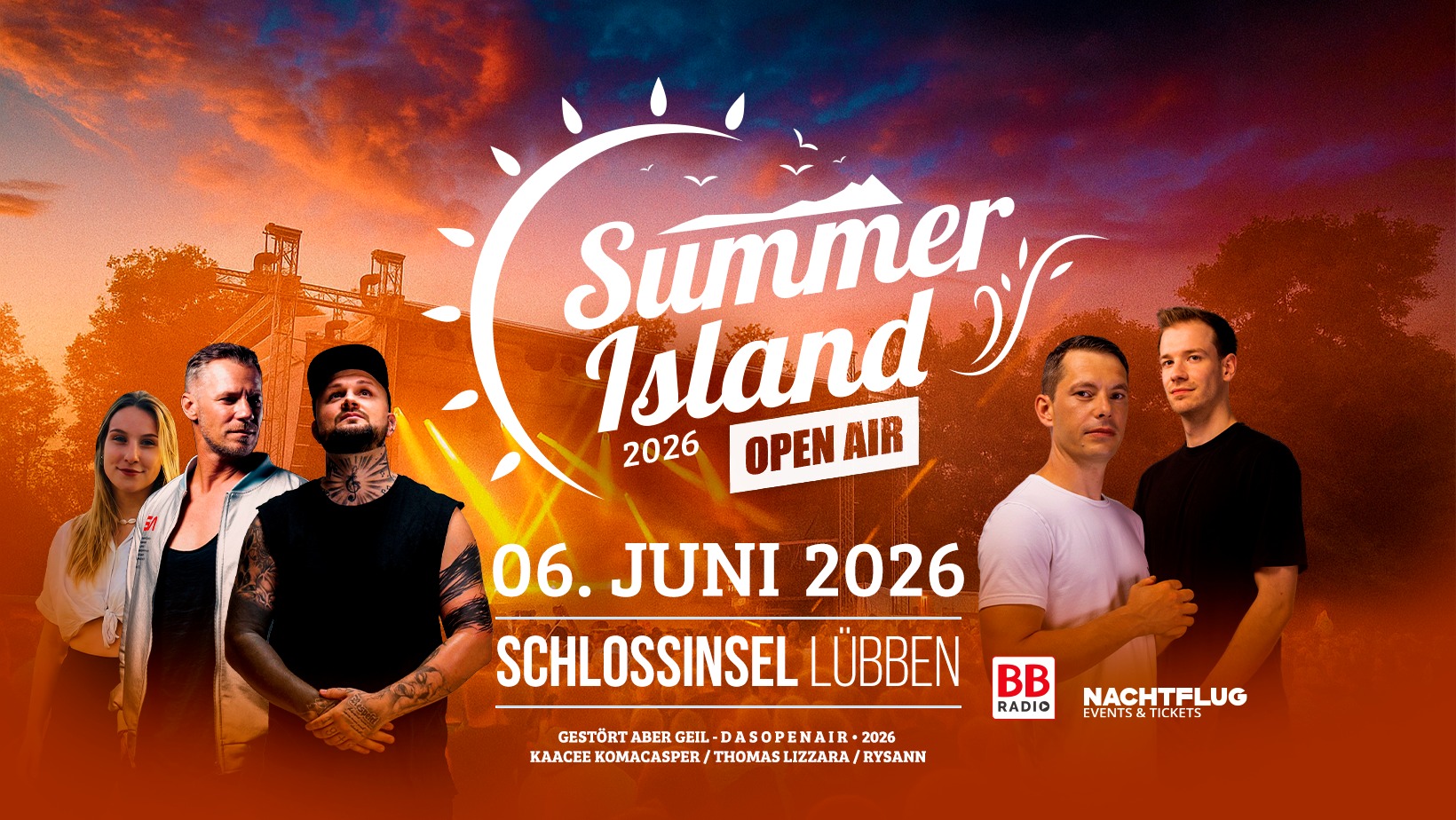 Summer Island - Open Air Facebook ad: Summer Island Open-Air • Gestört Aber GeiL, KaaCee, Thomas…