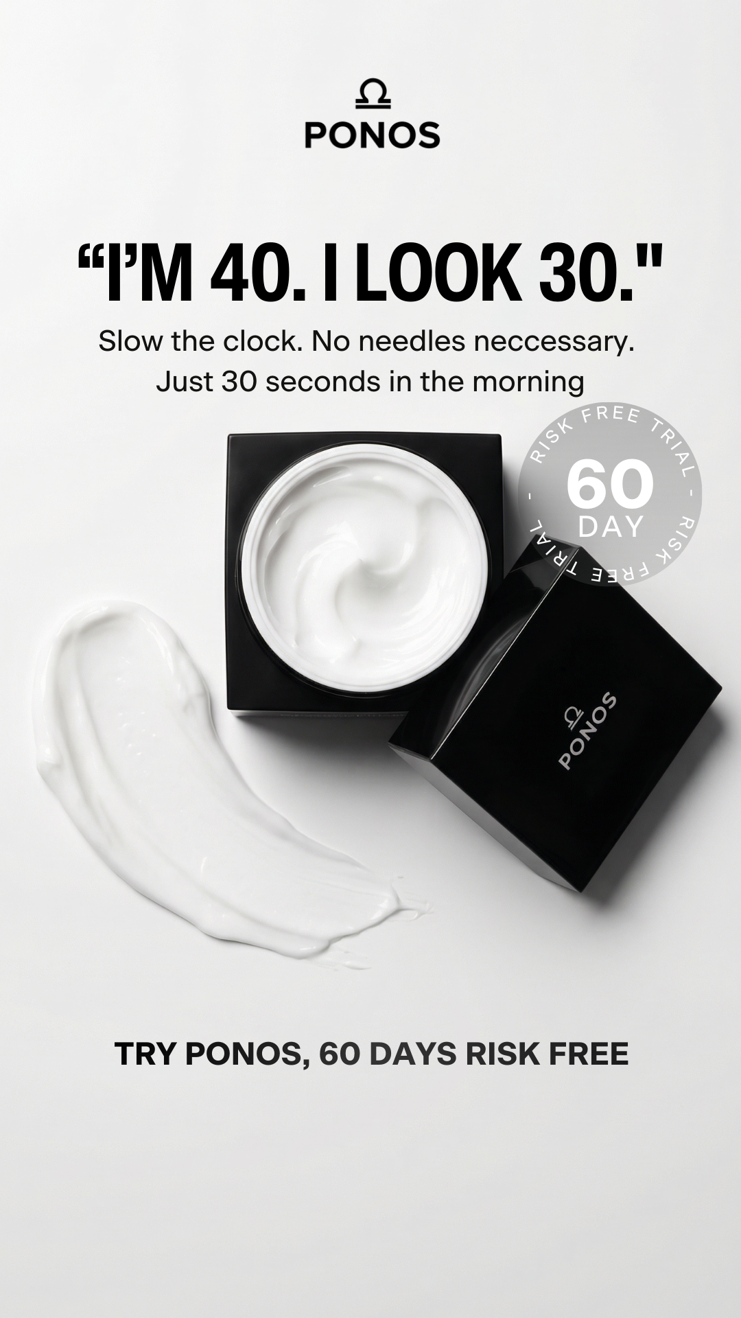 PONOS Facebook ad: Men's Skincare that works.