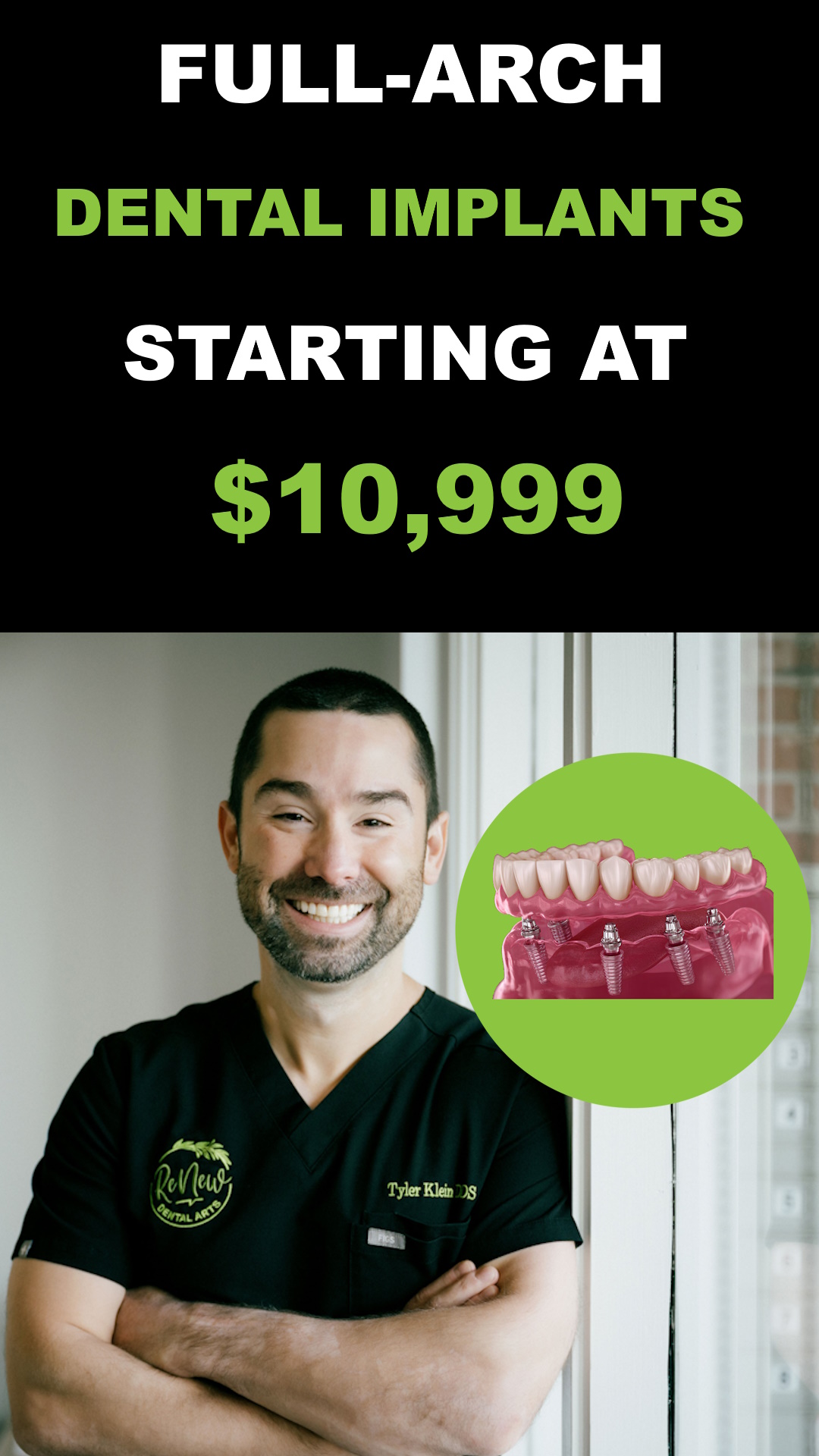 Renew Dental Arts Charlotte Facebook ad from Feb 3, 2026