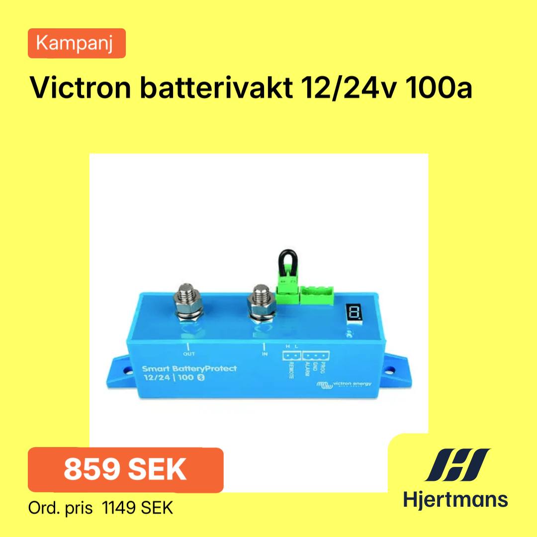 Hjertmans Båttillbehör Facebook ad: Victron Energy är marknadsledande inom strömförsörjning…