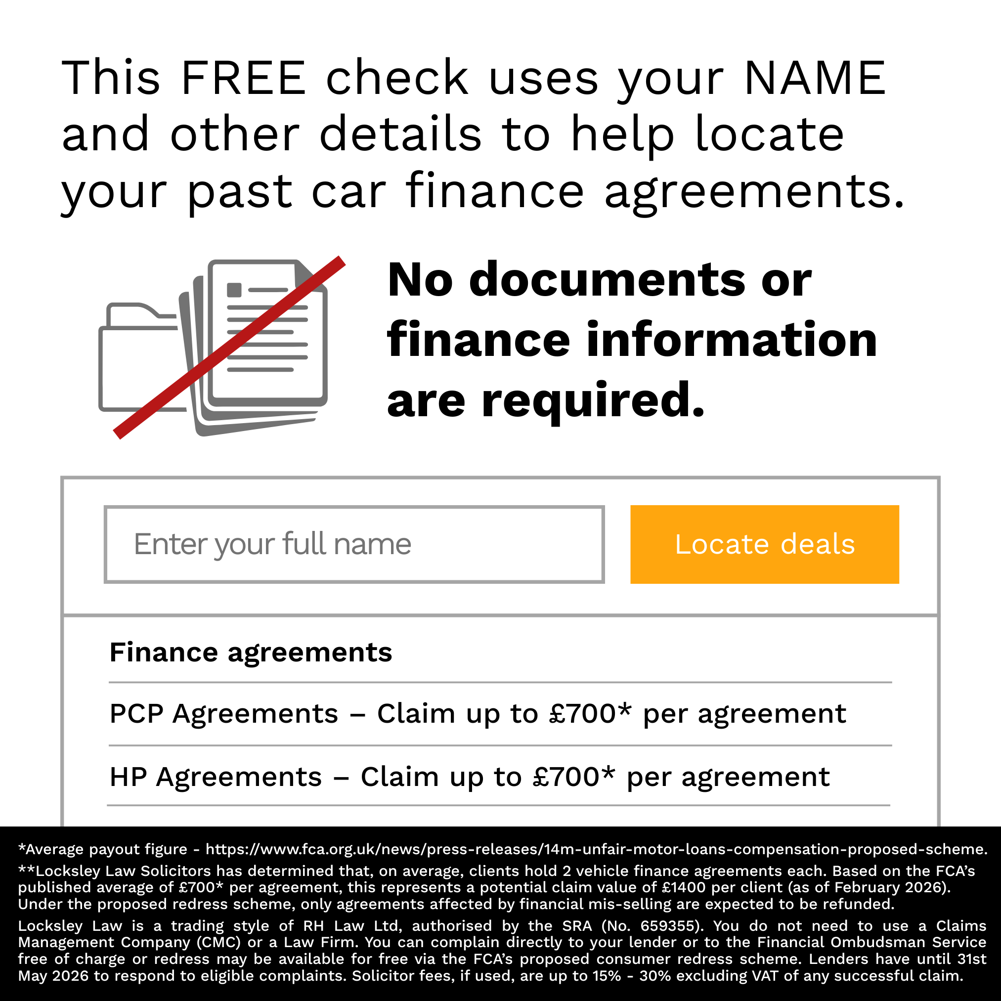 Locksley Law Facebook ad