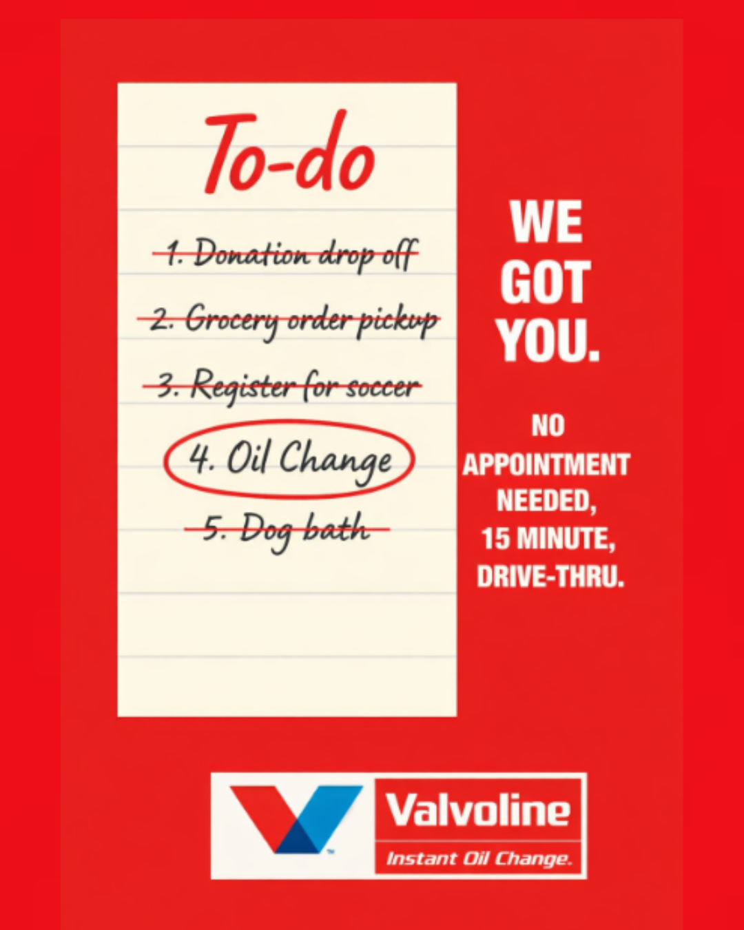 Valvoline Instant Oil Change Facebook ad from Jun 17, 2026