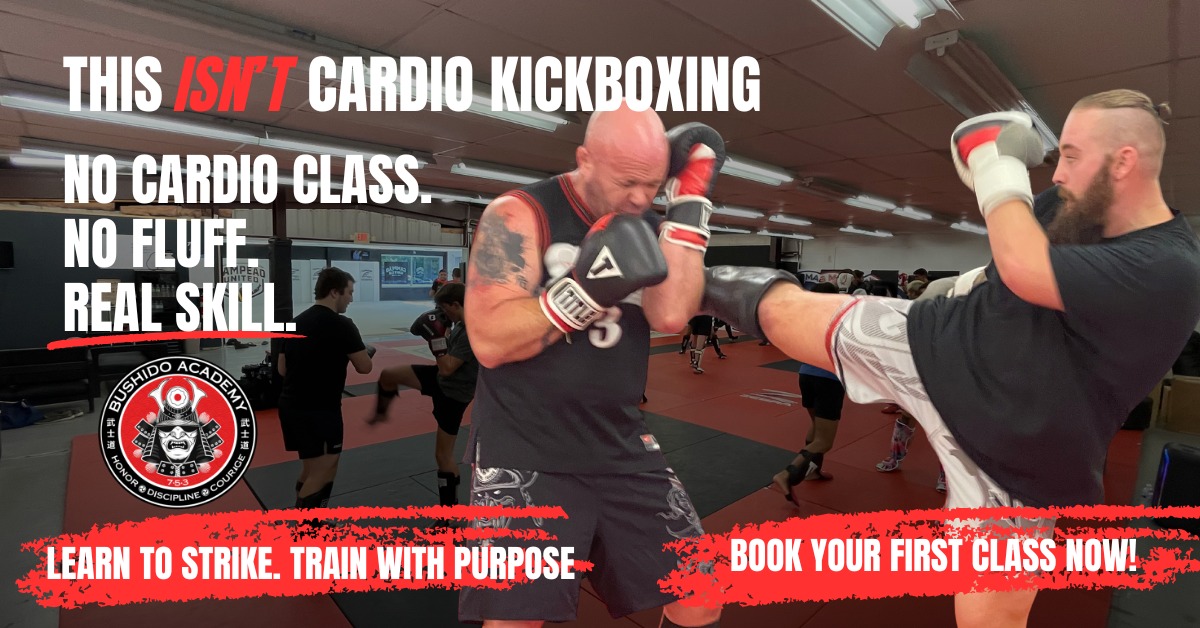 Bushido MMA, Combat Sports & Fitness Facebook ad: KICKBOXING FUNNEL PAGE | Bushido Academy