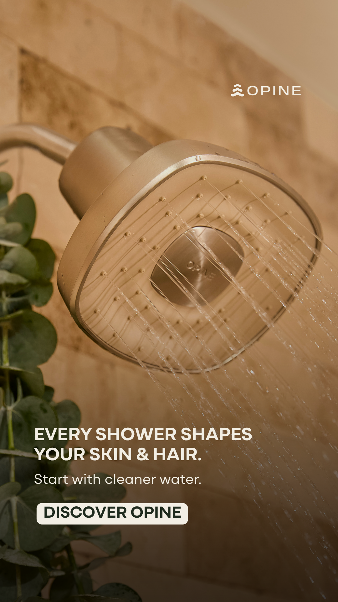 OPINE WAY Facebook ad: Try OPINE Filtered Shower Head