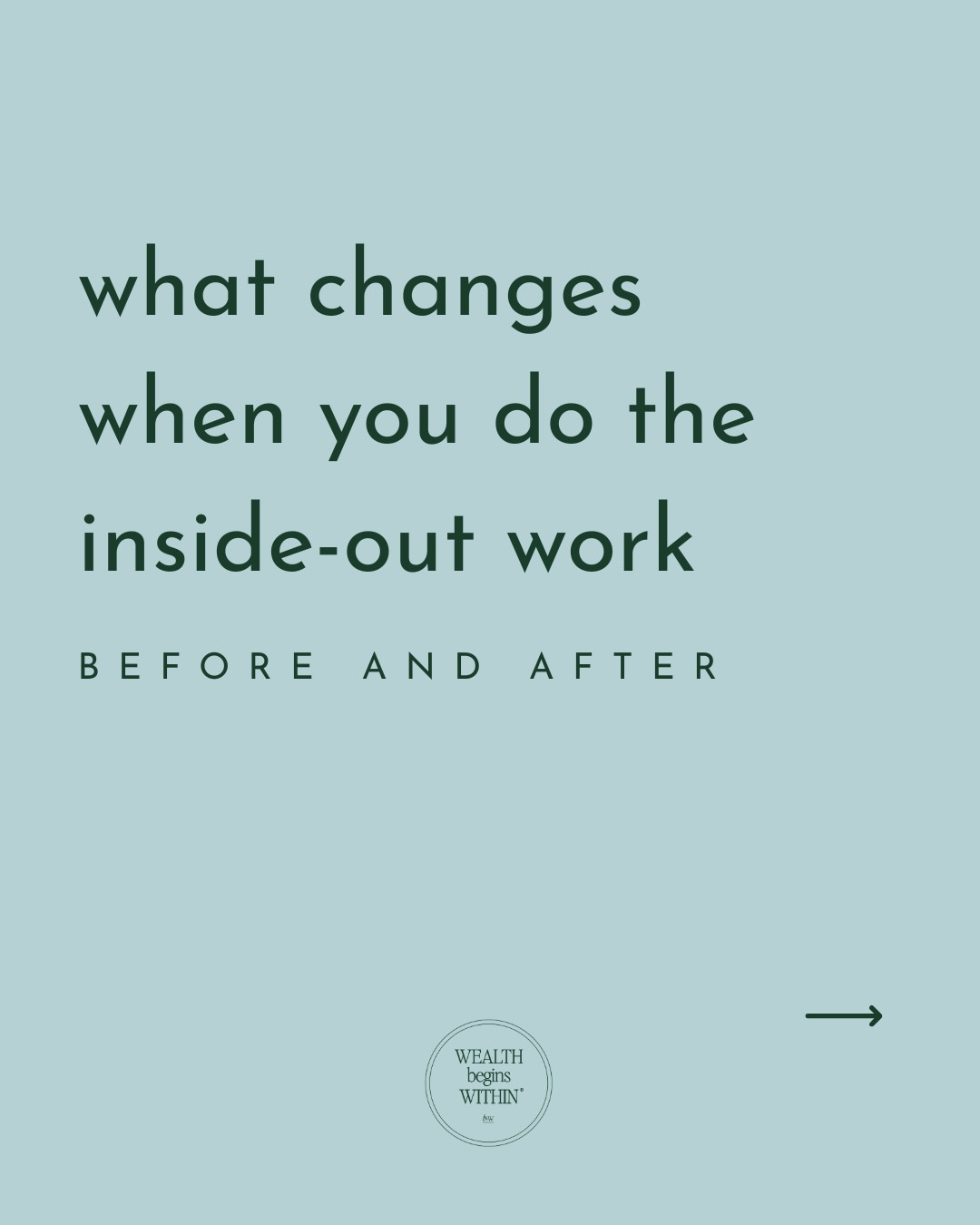 Bliss + Wealth Facebook ad: The before is not a moral failing.