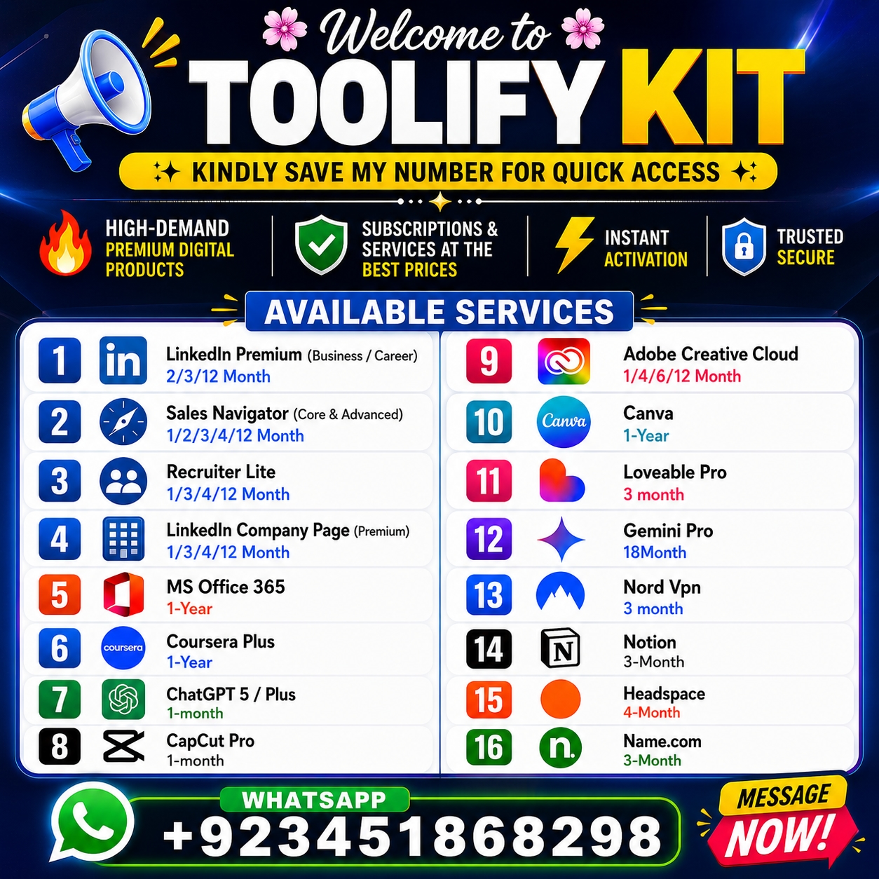 Toolify Kit official Facebook ad: Subscriptions & Services at the Best Prices