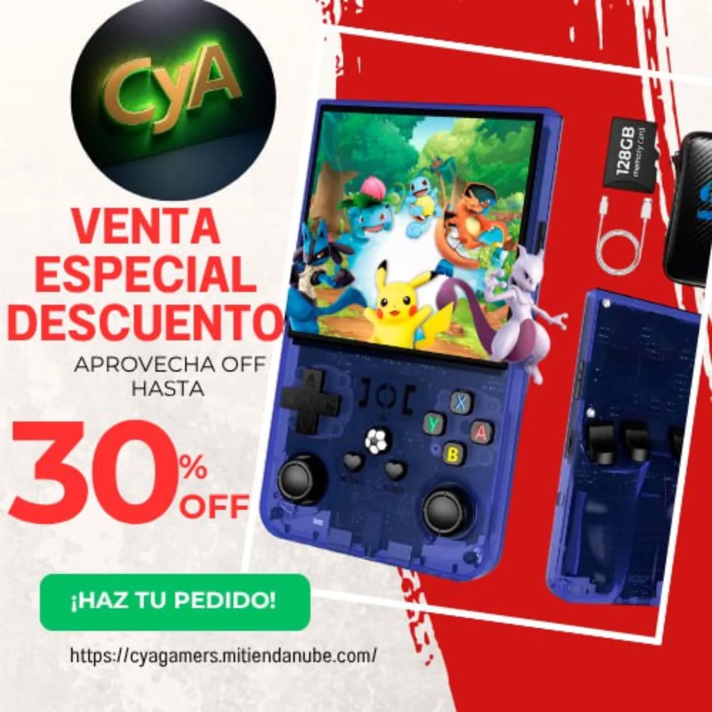cya.gamers Facebook ad: Tené tu consola portátil retro gamer con más…