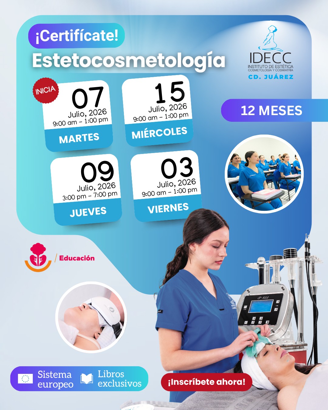 IDECC - Ciudad Juárez Facebook ad: Certifícate en ESTETOCOSMETOLOGÍA con IDECC Cd.