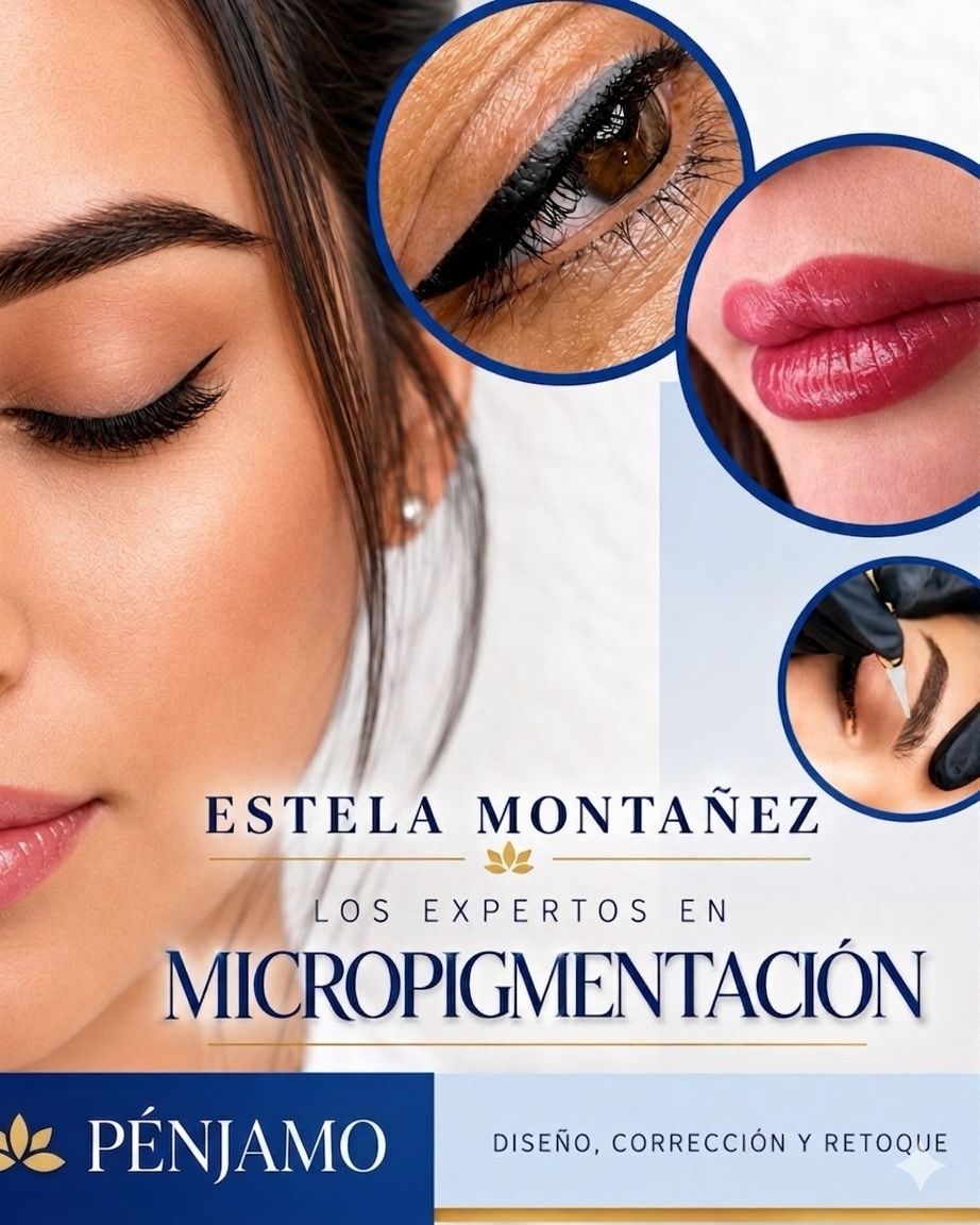 Estela Montañez-aplicación de pestañas Facebook ad: MICROPIGMENTACIÓN