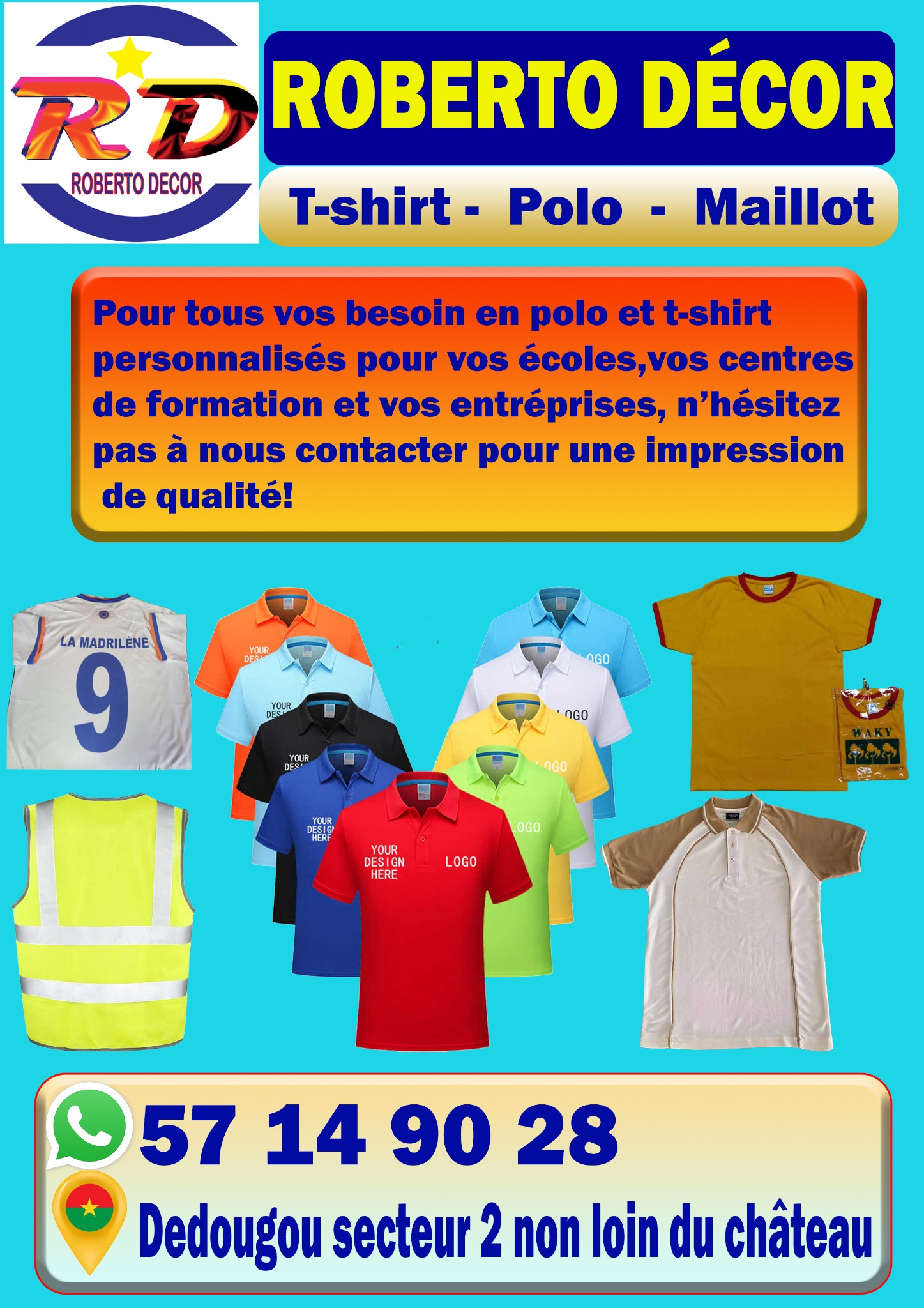 Roberto DÉCOR Facebook ad: Impression numérique sur les t-shirts et les tasses!