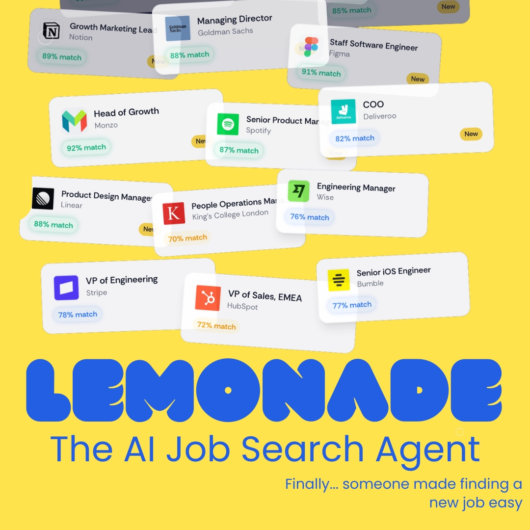 Lemonade Jobs AI Facebook ad: Looking for a new role? Speak to Lem.