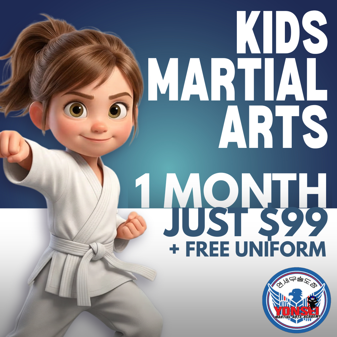 Yonsei Martial Arts Academy Facebook ad: 4 Weeks of Martial Arts for $99 + FREE Uniform