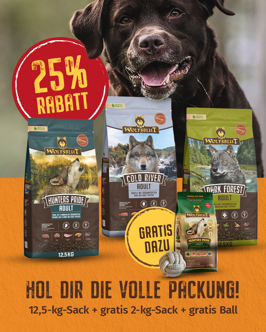 WOLFSBLUT Hundefutter Facebook ad