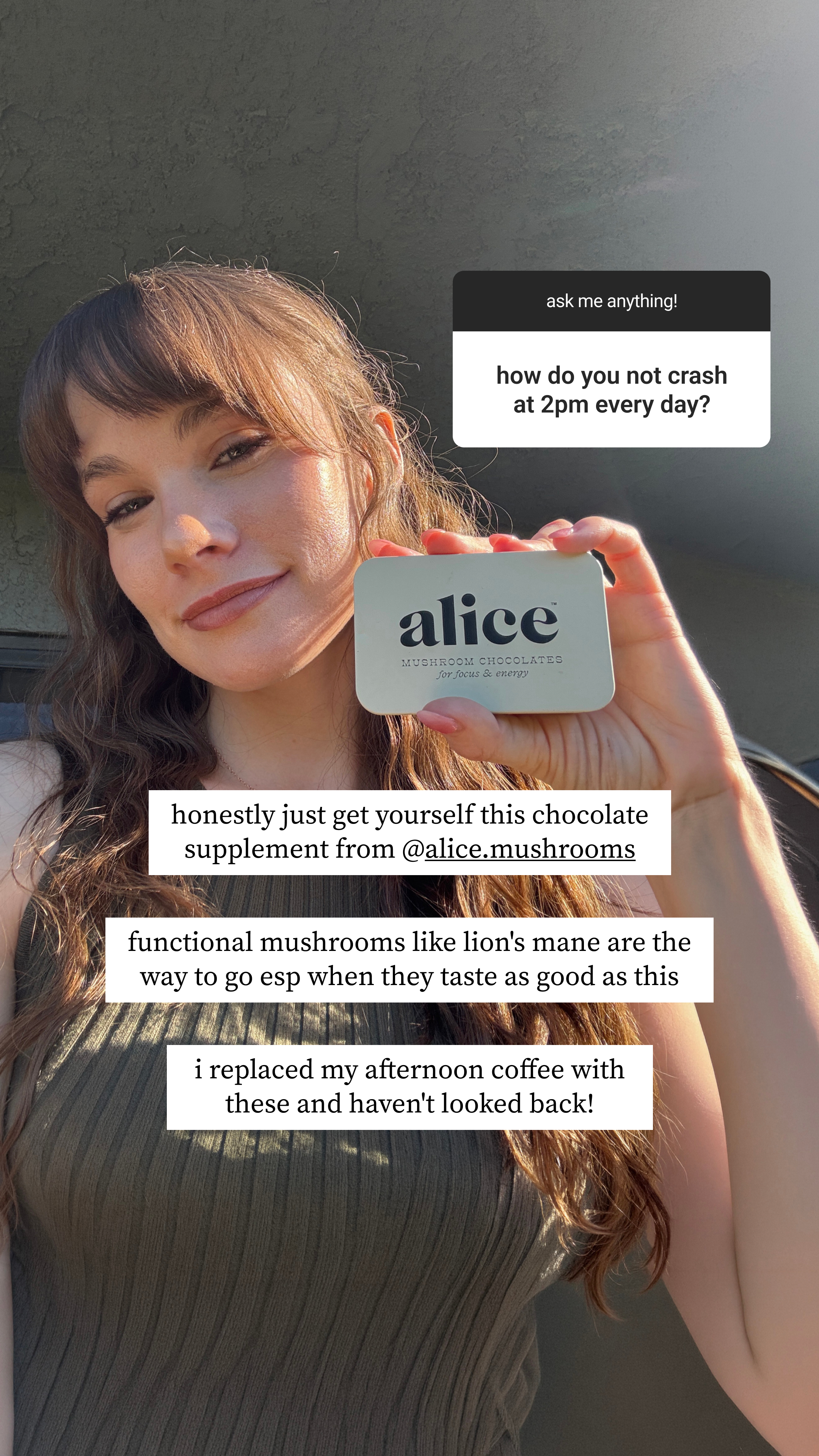 Alice Mushrooms Facebook ad