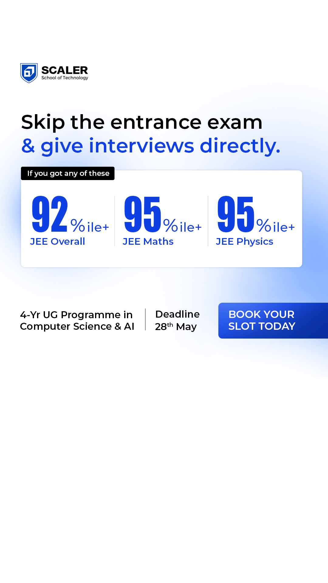 Scaler School of Technology Facebook ad