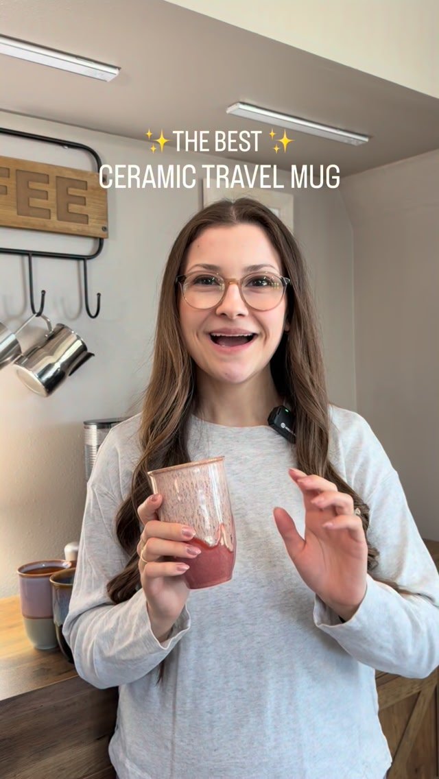 Nova Ceramics Facebook ad: A reheatable & cozy travel mug!