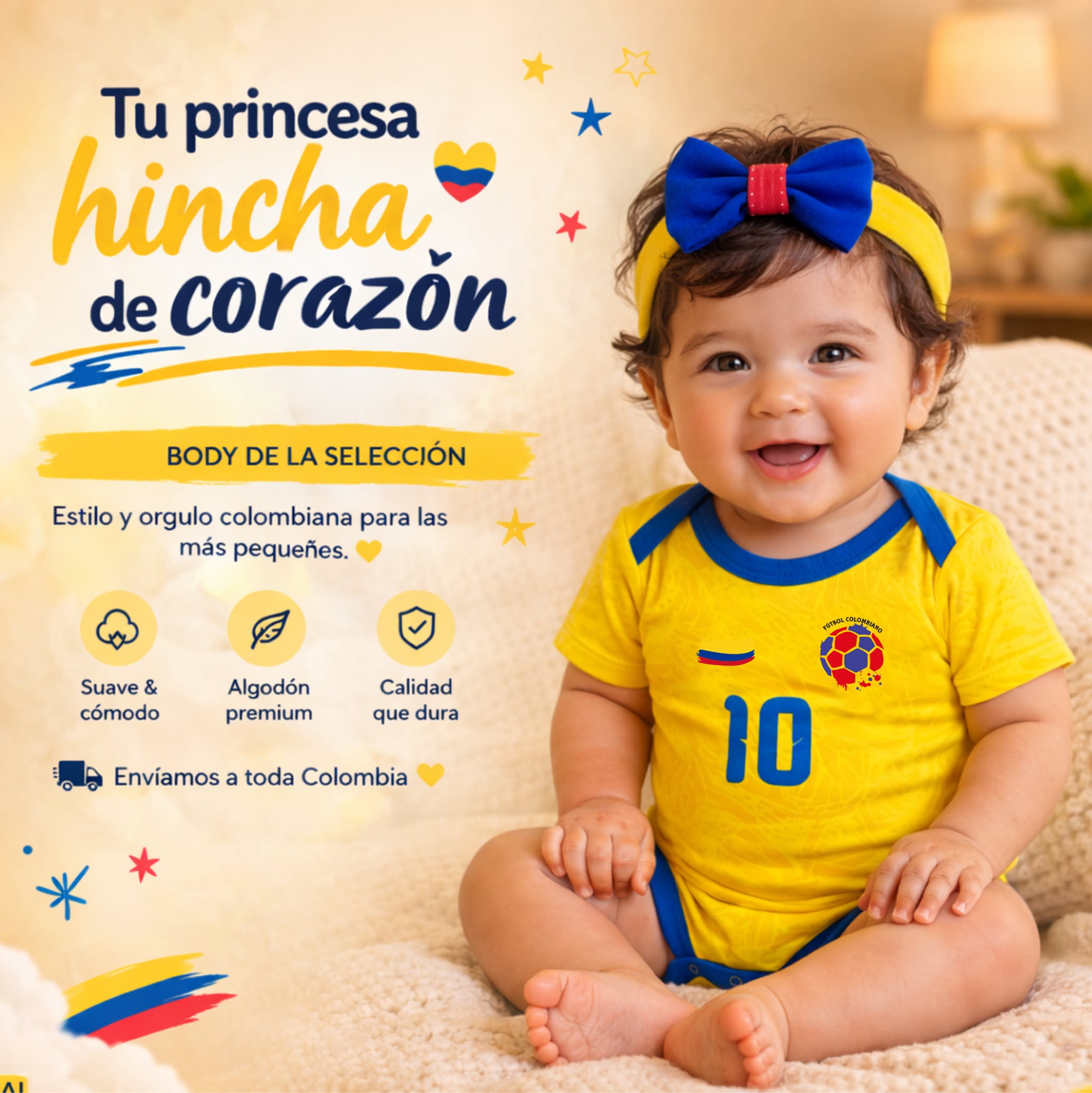 ILo baby clothes Facebook ad: 100% algodón hipoalergénico, suaves y seguros para su piel…