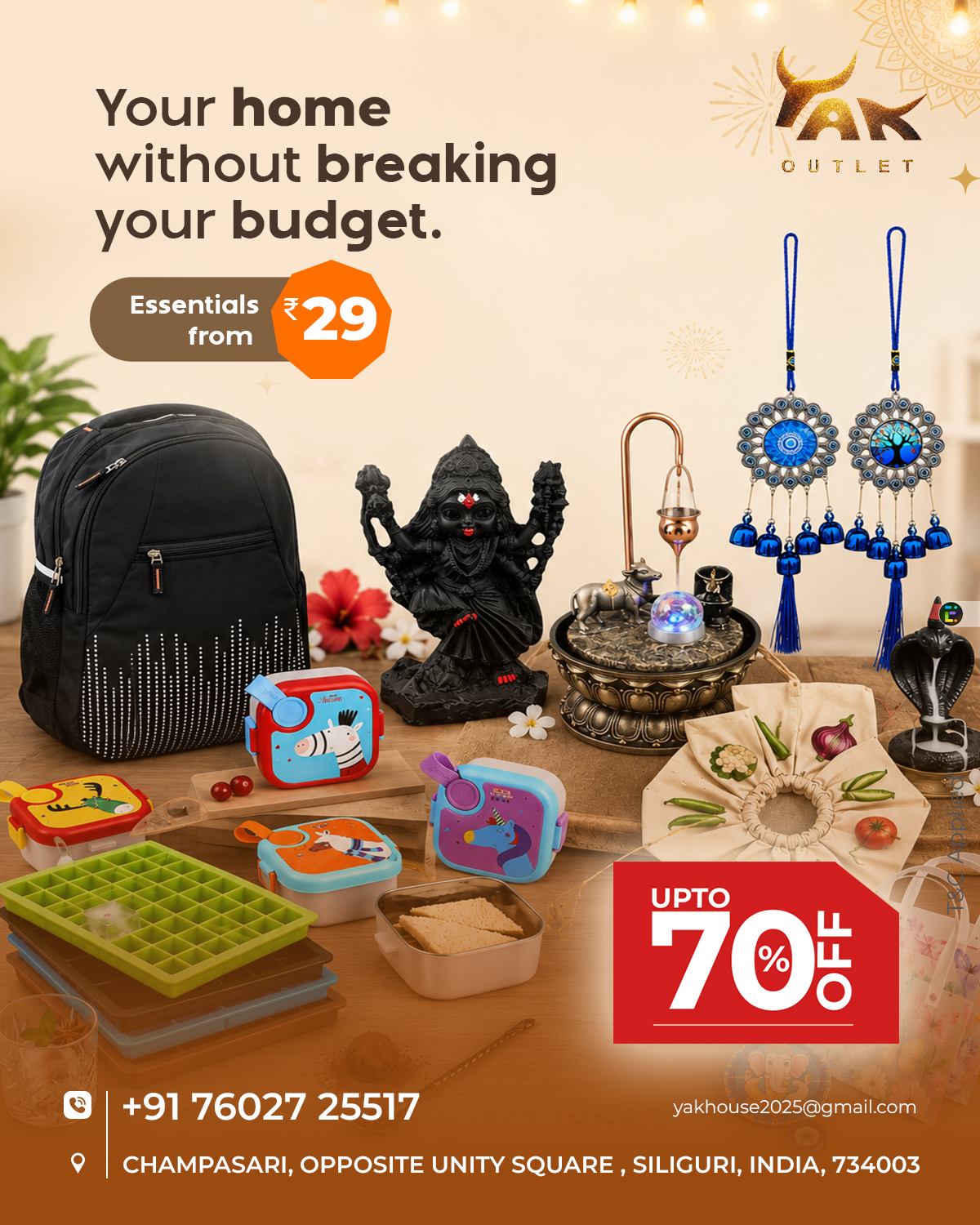 Yak Outlet Facebook ad: Let’s face it-refreshing your space or stocking up…