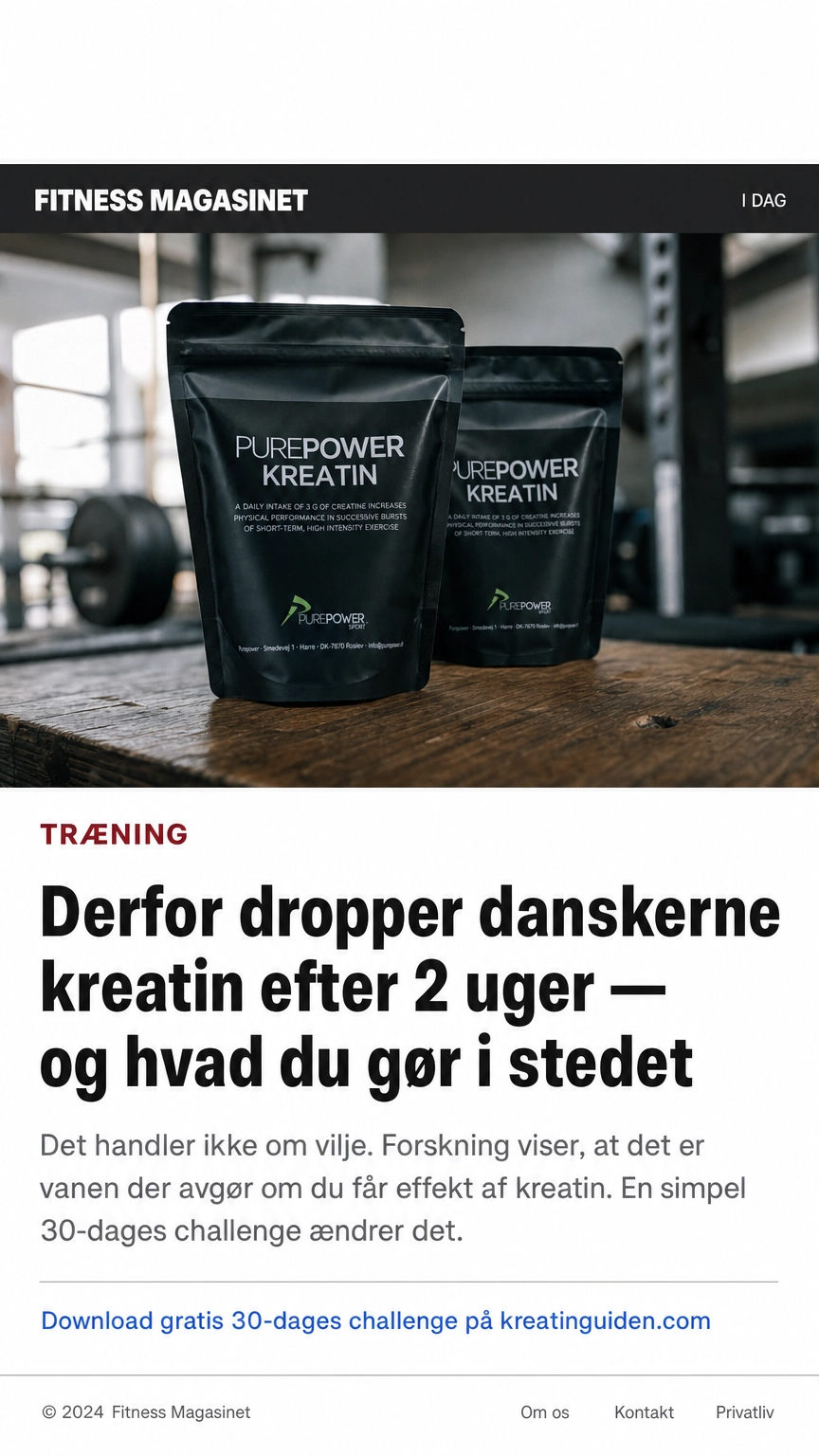 PurePower.dk > Sports Nutrition Facebook ad