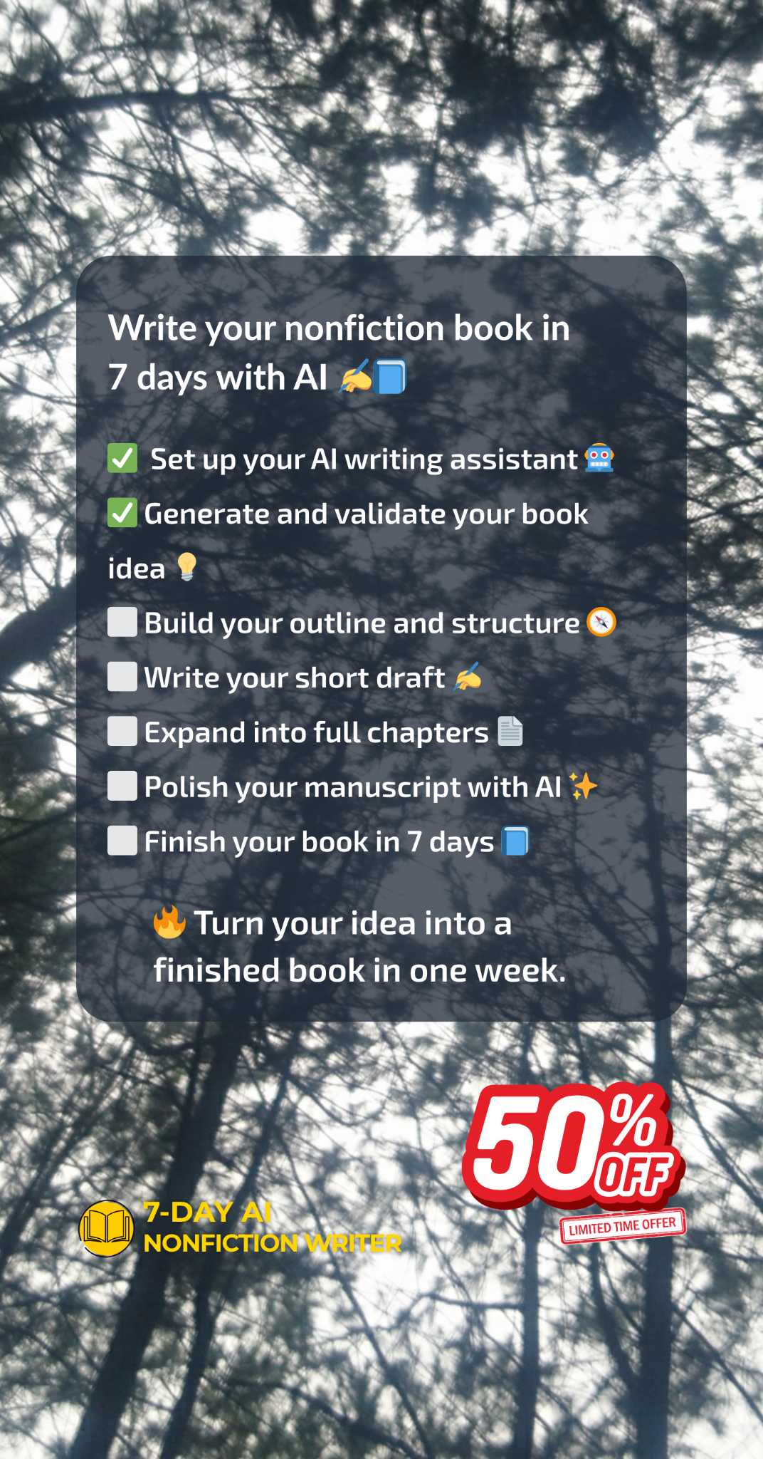 7 Day AI Writer Facebook ad from Apr 6, 2026
