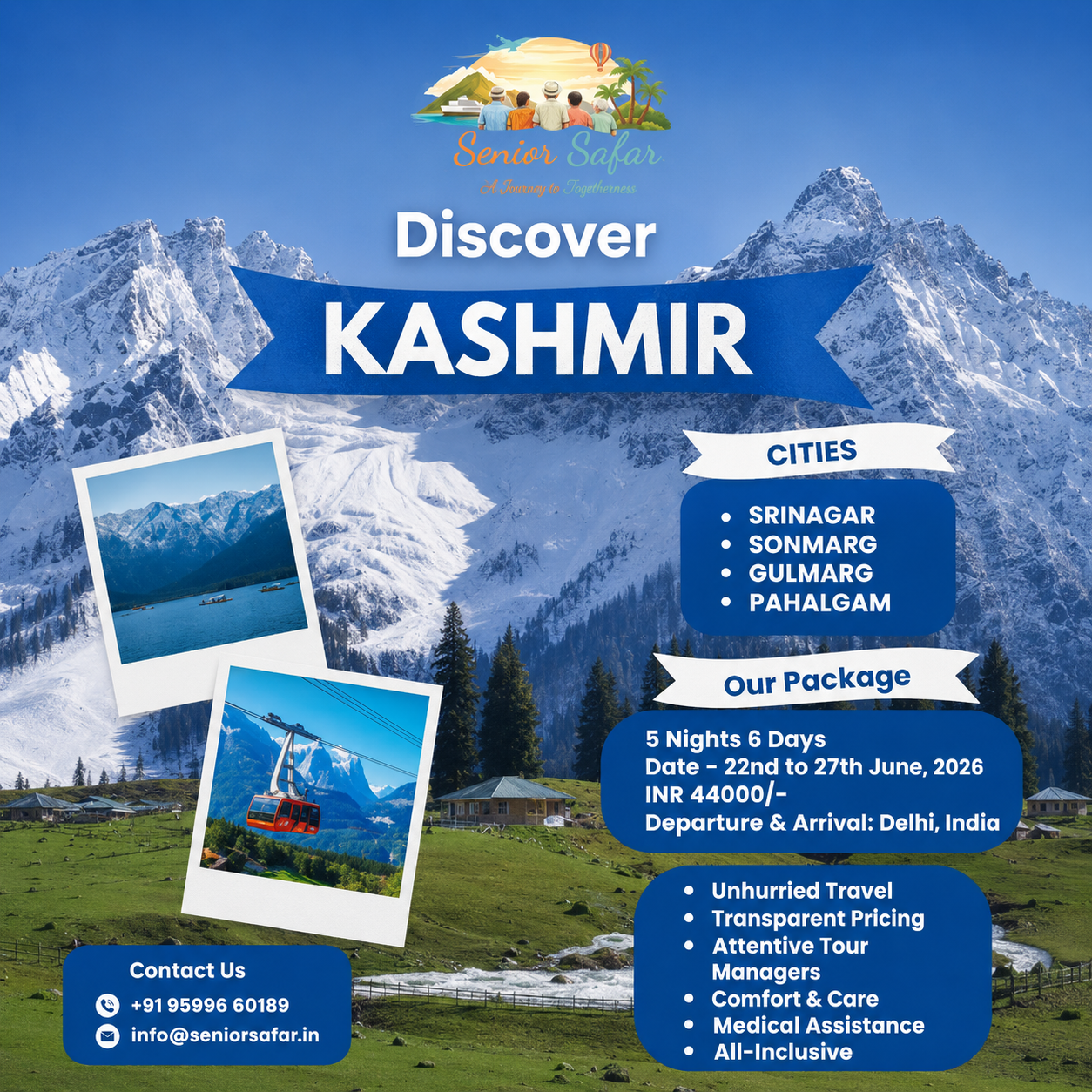Senior Safar Facebook ad: Senior Safar Kashmir 2026 - Limited Seats