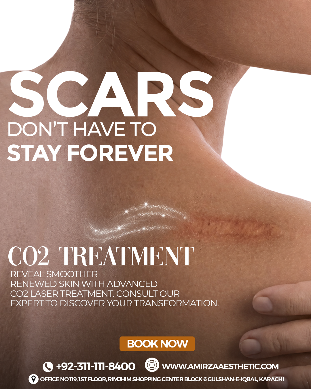 Amirza Aesthetic Clinic Facebook ad: Book Now: 0311-1118400