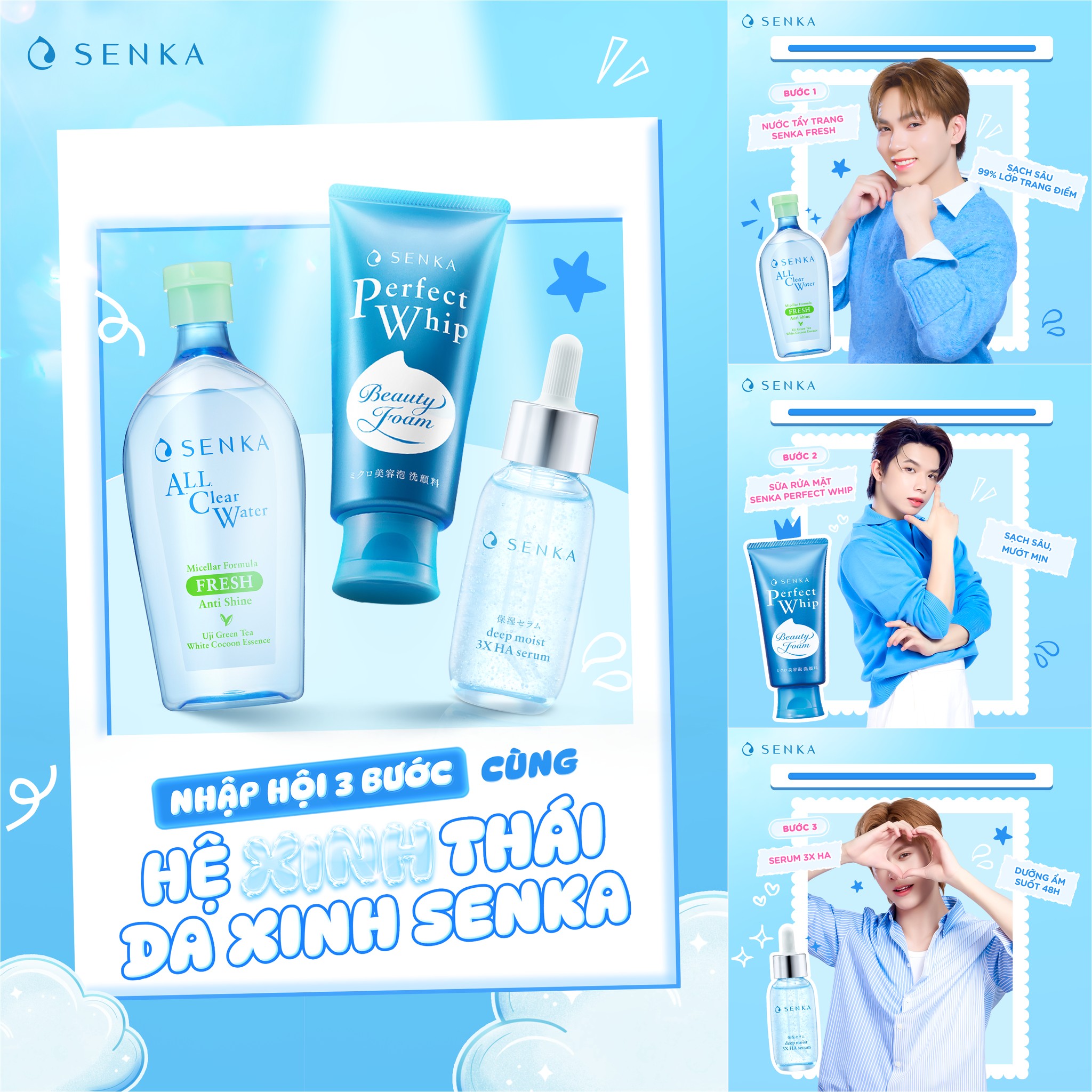 Senka Vietnam Facebook ad: Bộ 02 Sữa rửa mặt mướt mịn sạch sâu SENKA PERFECT WHIP…