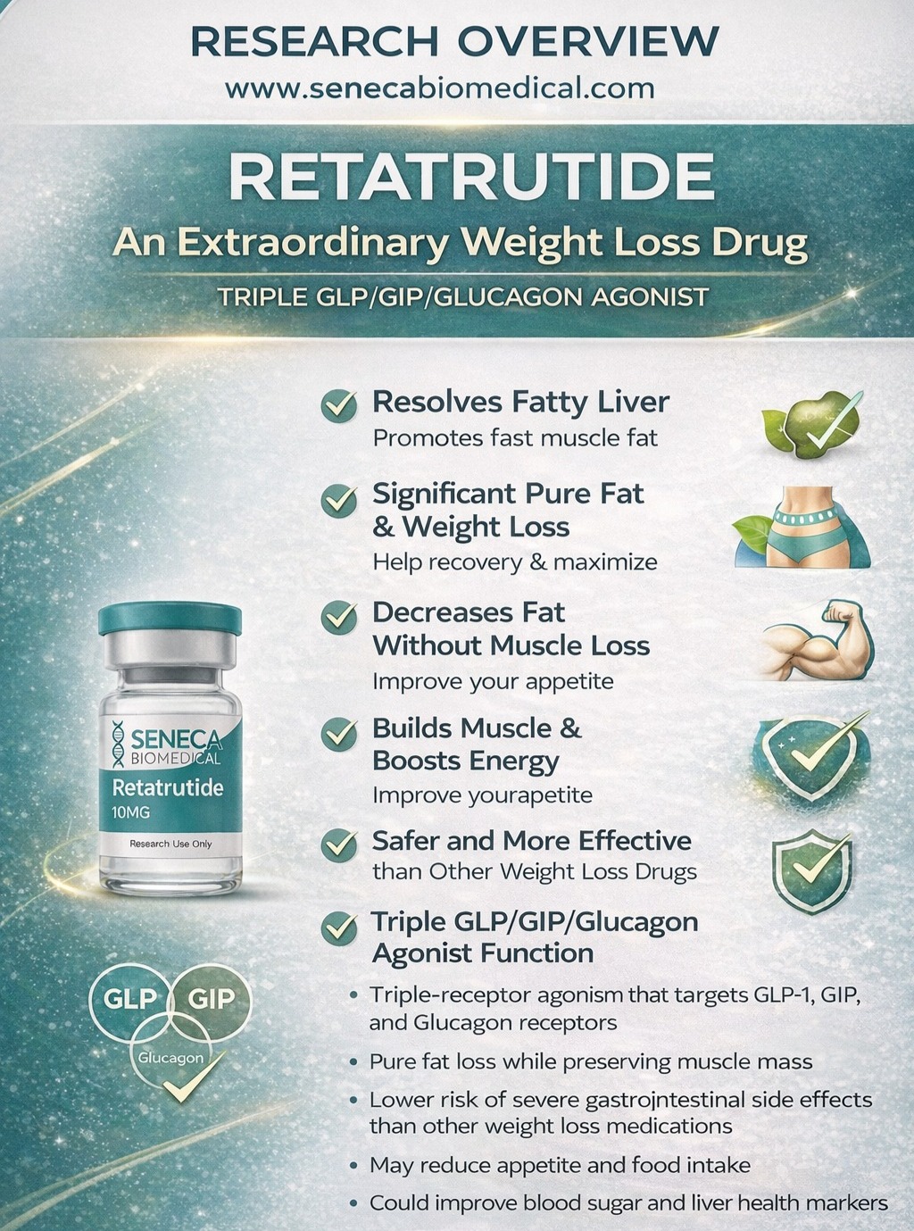 senecabiomedicalpk Facebook ad: Retatrutide, Research Overview