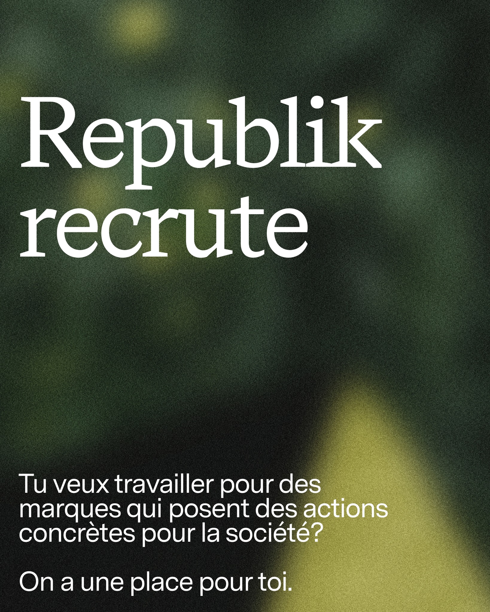 Republik Facebook ad: Une place se libère dans notre équipe de…