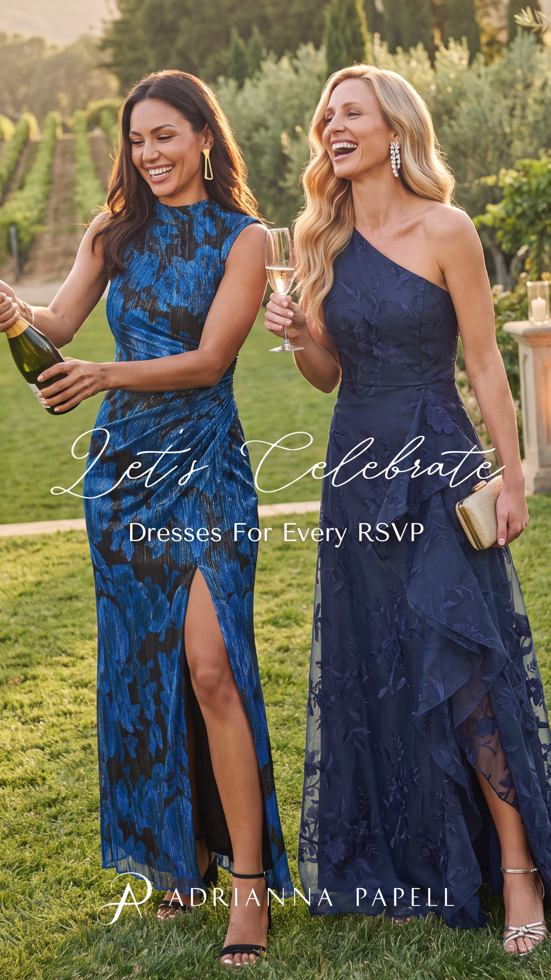 Adrianna Papell Facebook ad: Glamorous guesting looks.