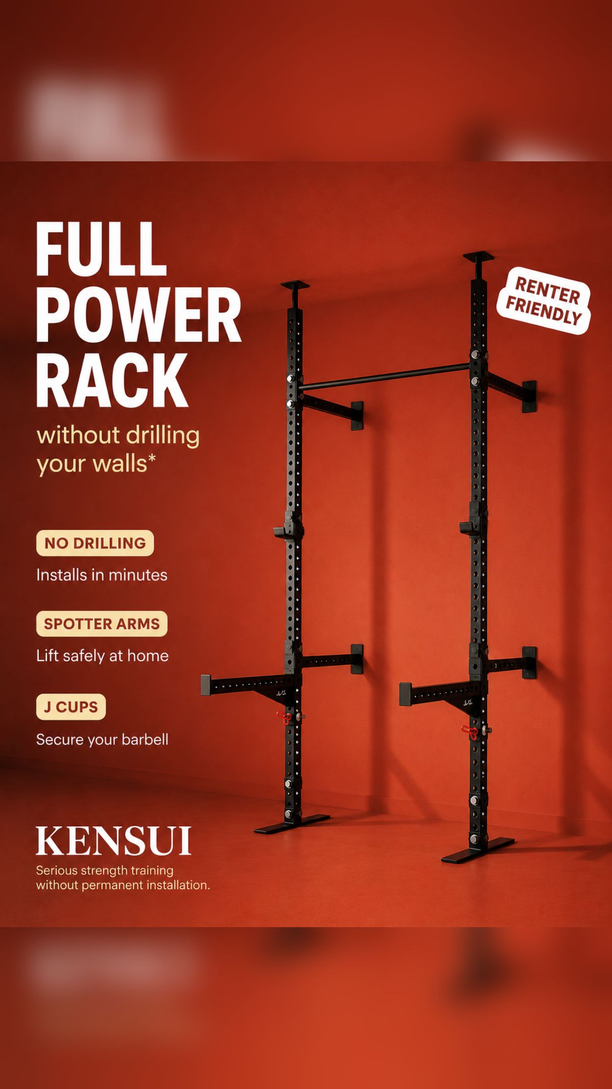 Kensui Facebook ad: Height Adjustable, No Tools