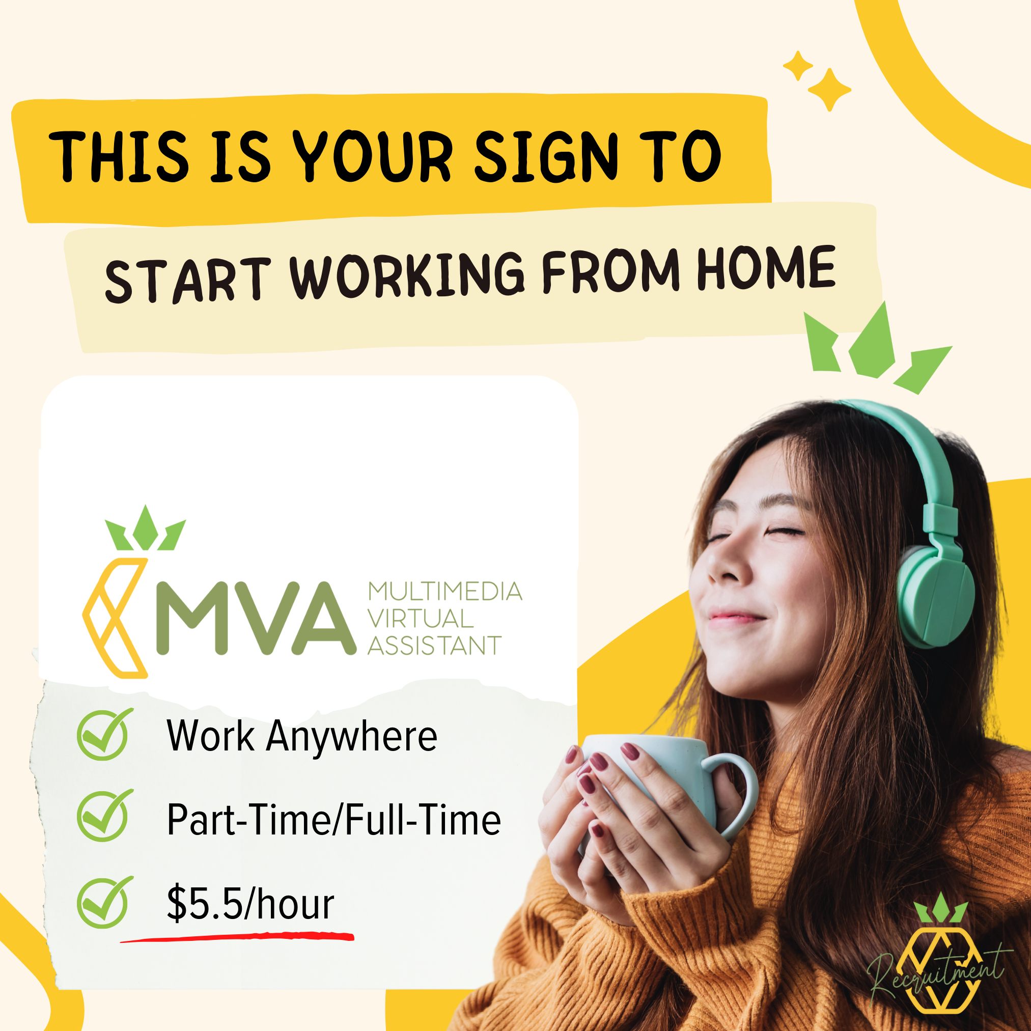 Pineapple Recruitment Facebook ad