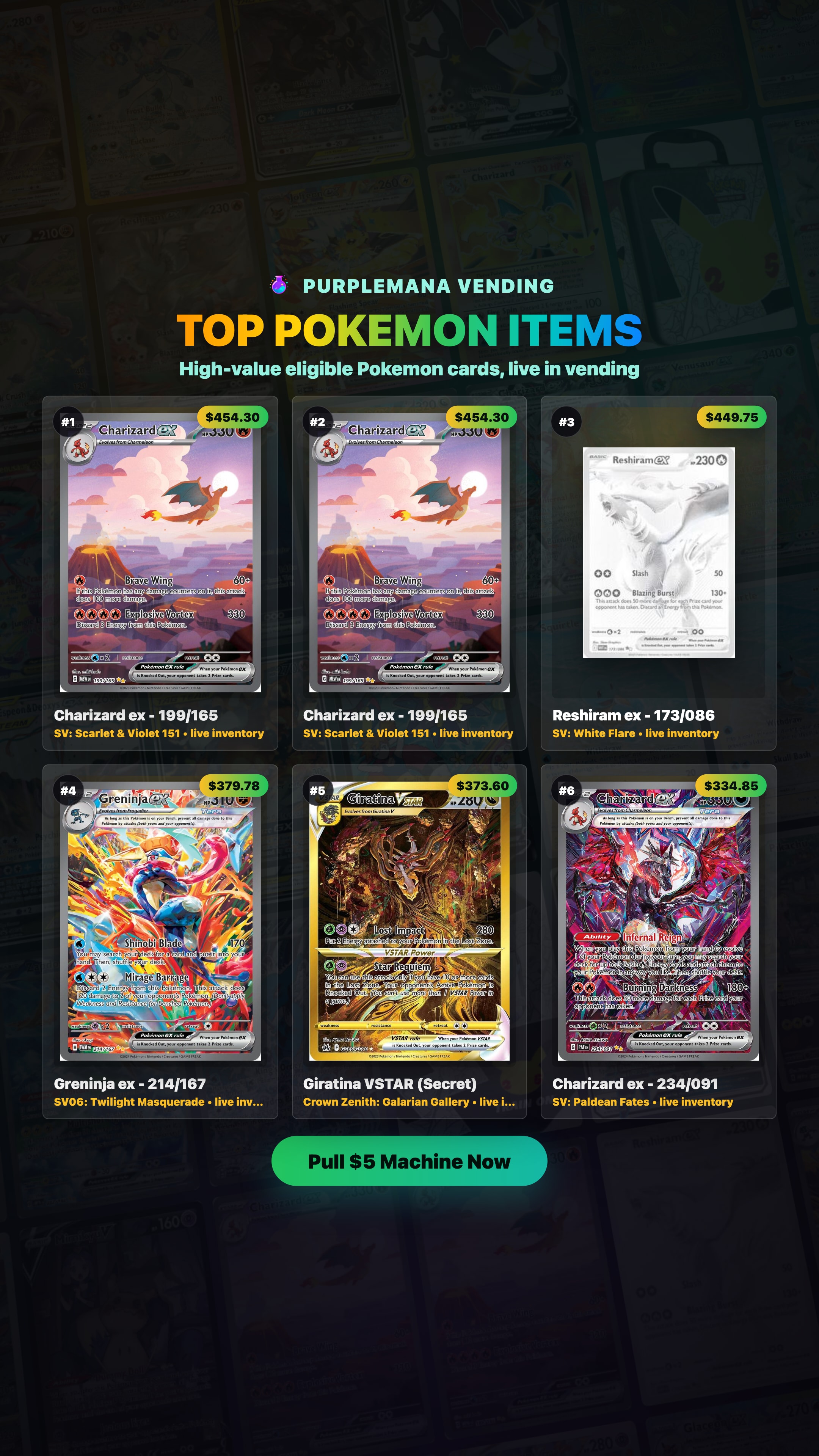 Purplemana Facebook ad: Top Pokemon Items