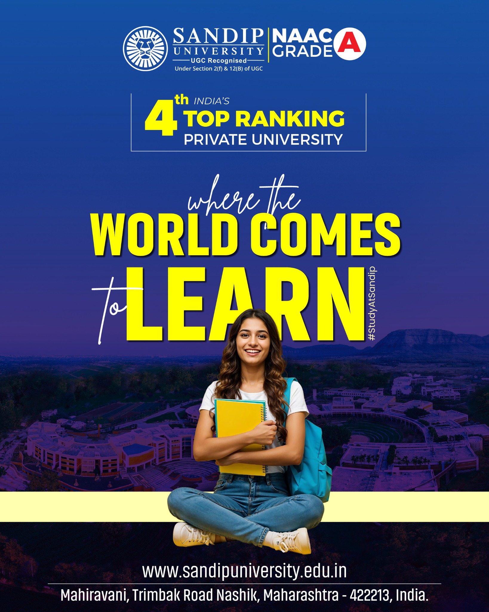 Sandip University International Facebook ad: Connect With Our Cousellor, Chat Now