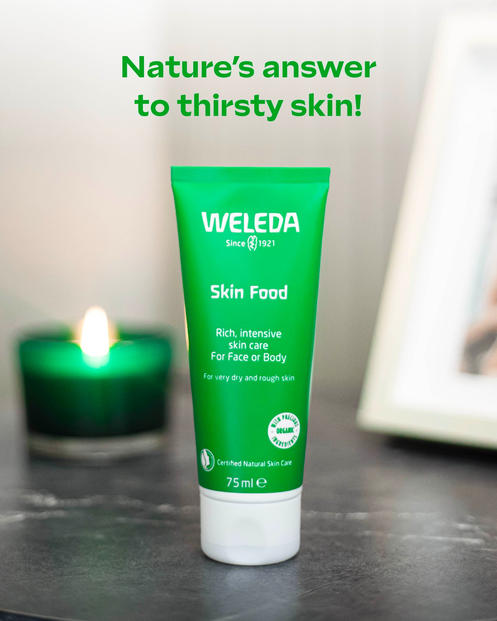 Weleda Facebook ad: Experience deeply nourished, hydrated skin with the care…