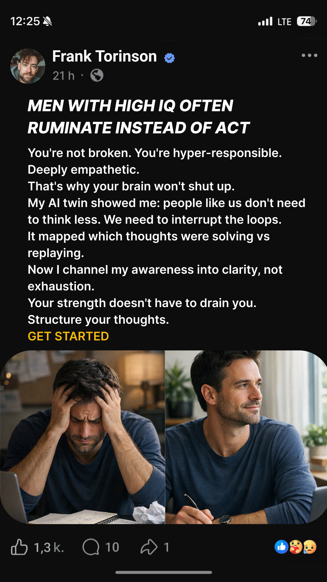Copymind: AI twin for therapy Facebook ad
