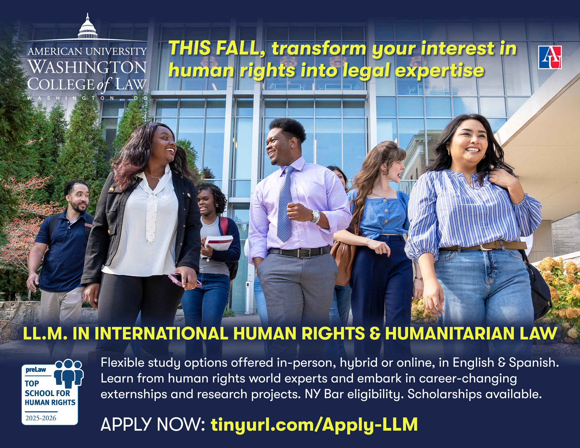 American University Washington College of Law Facebook ad