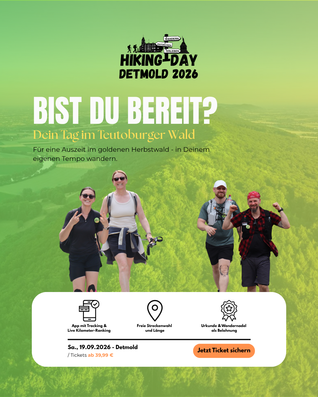 Hiking-Day Facebook ad: Wandere mit deinen Liebsten