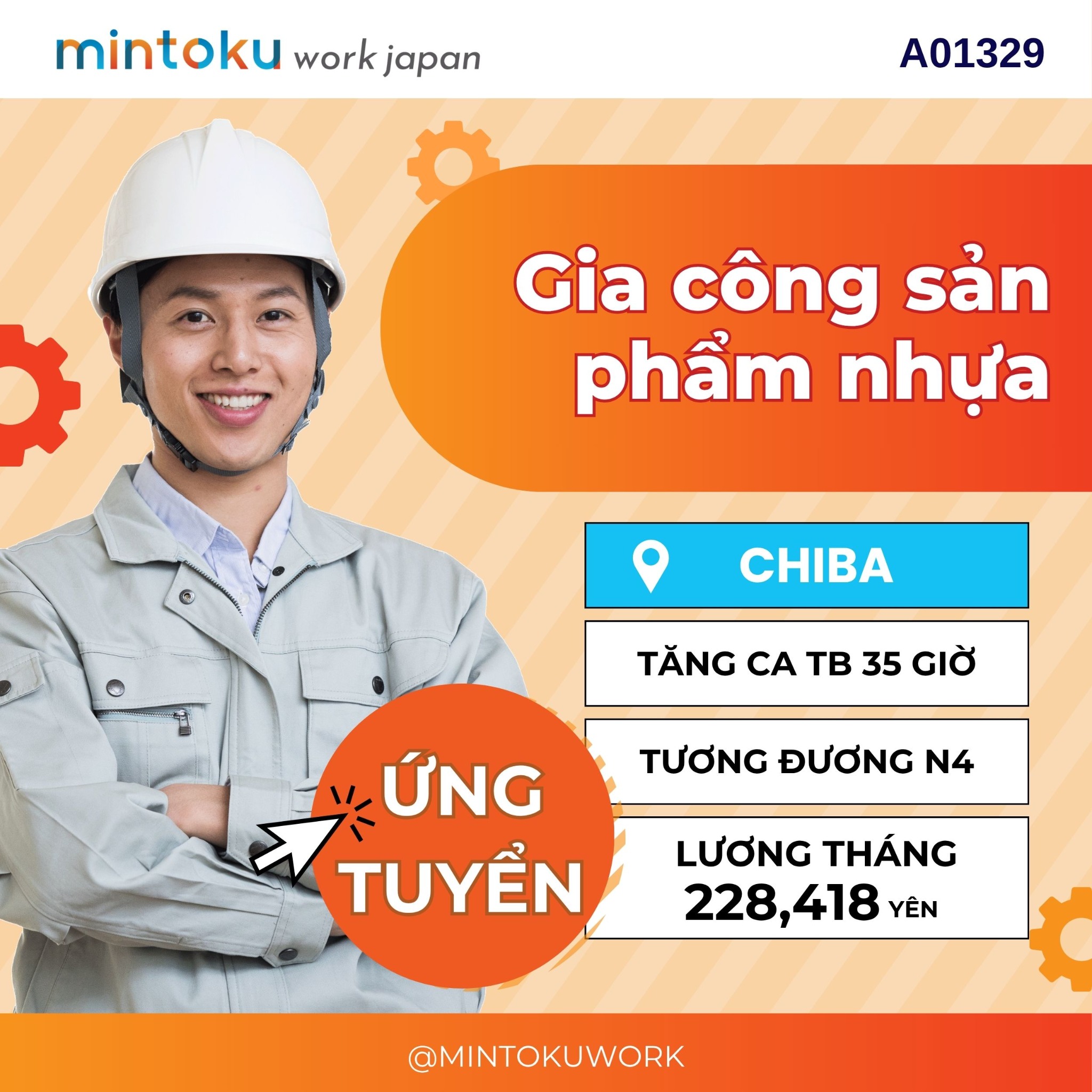 MintokuWork Japan - Vietnamese Facebook ad: TOKUTEI GINOU, Sản xuất linh kiện nhựa