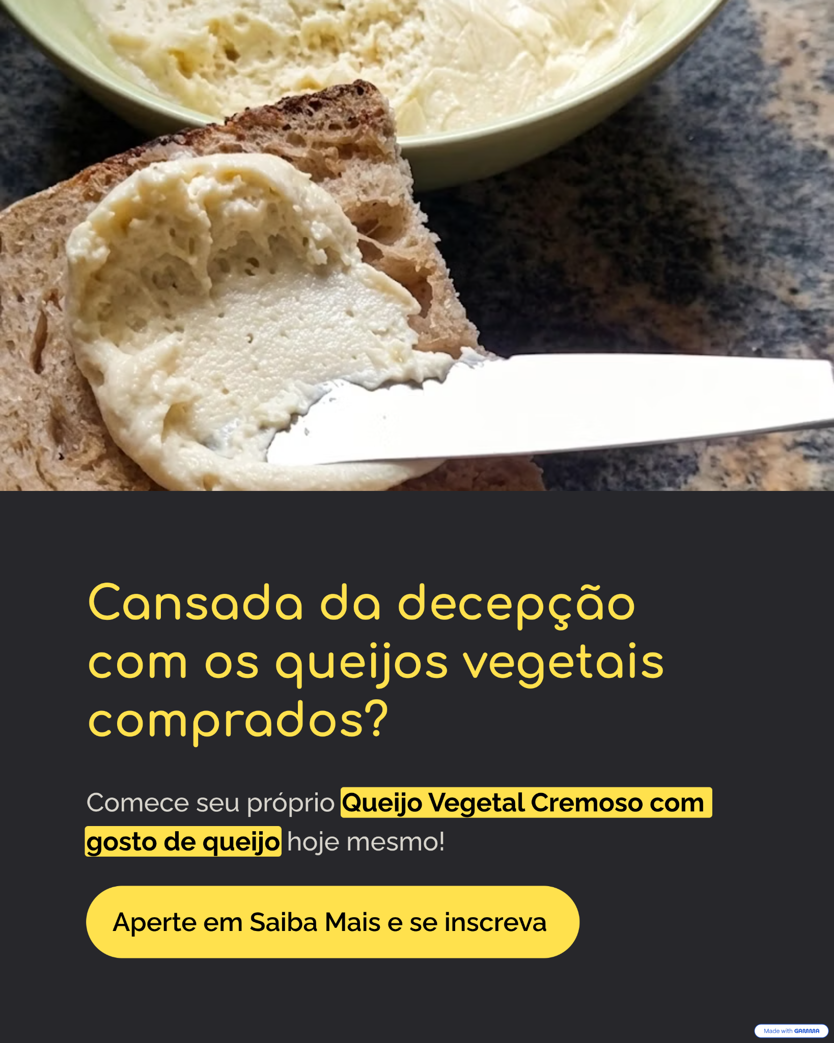 Vegan Cheese Lover Facebook ad: Queijo Vegetal Cremoso - sua solução