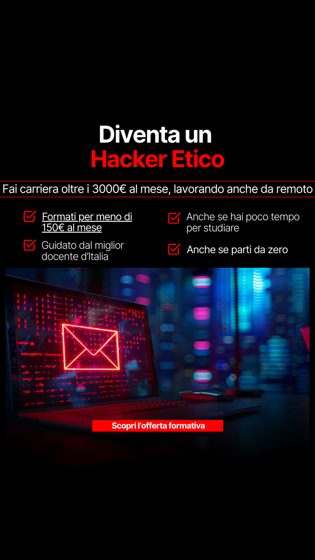 Visione Academy Facebook ad: Diventa Ethical Hacker Expert certificato
