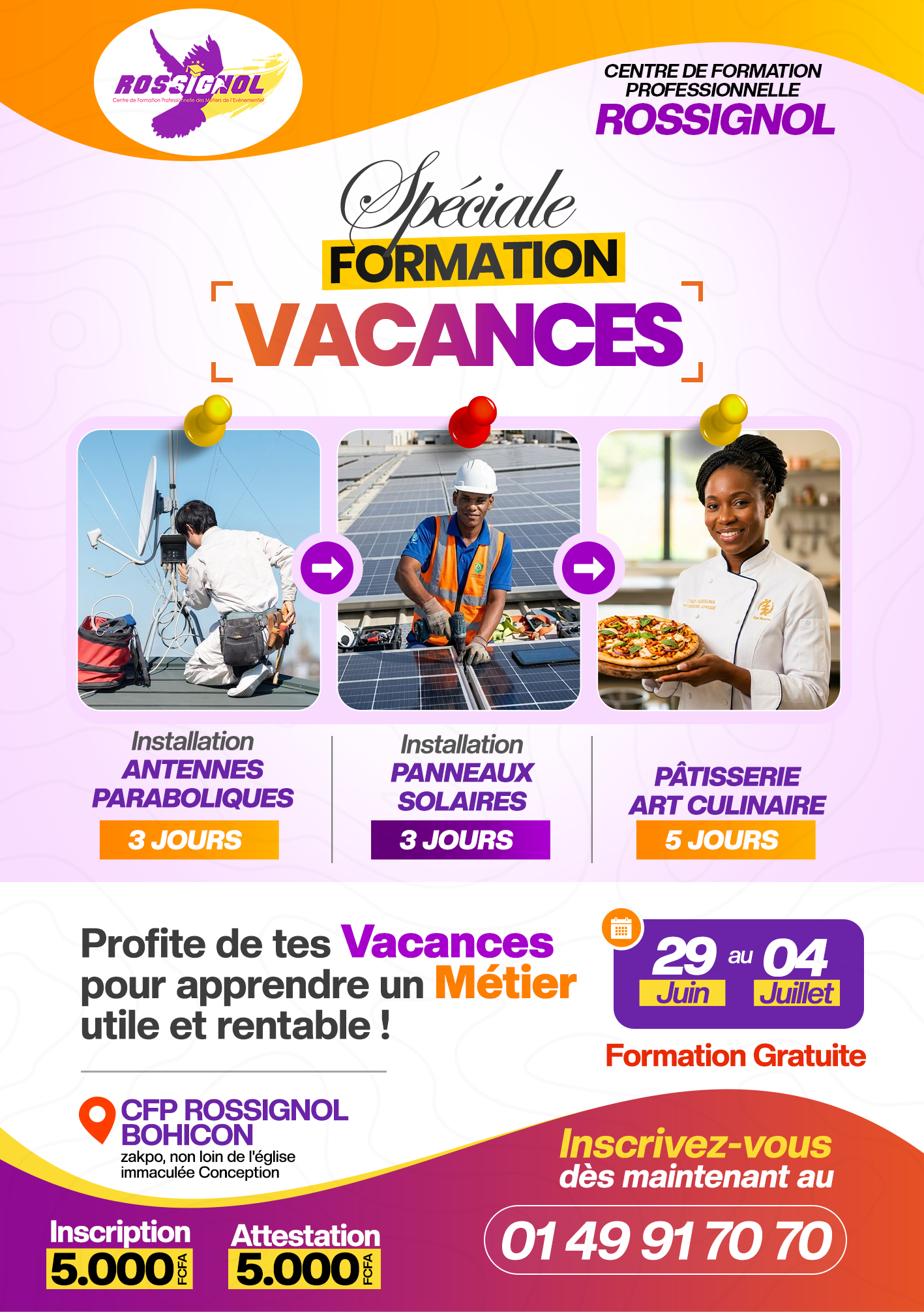Centre de Formation Professionnelle ROSSIGNOL Facebook ad: Discuter avec nous