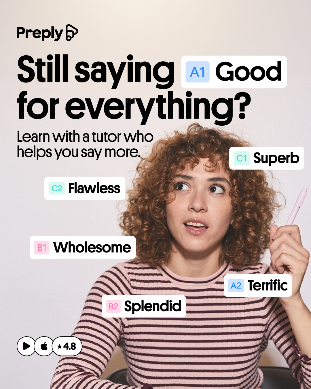 Preply Facebook ad
