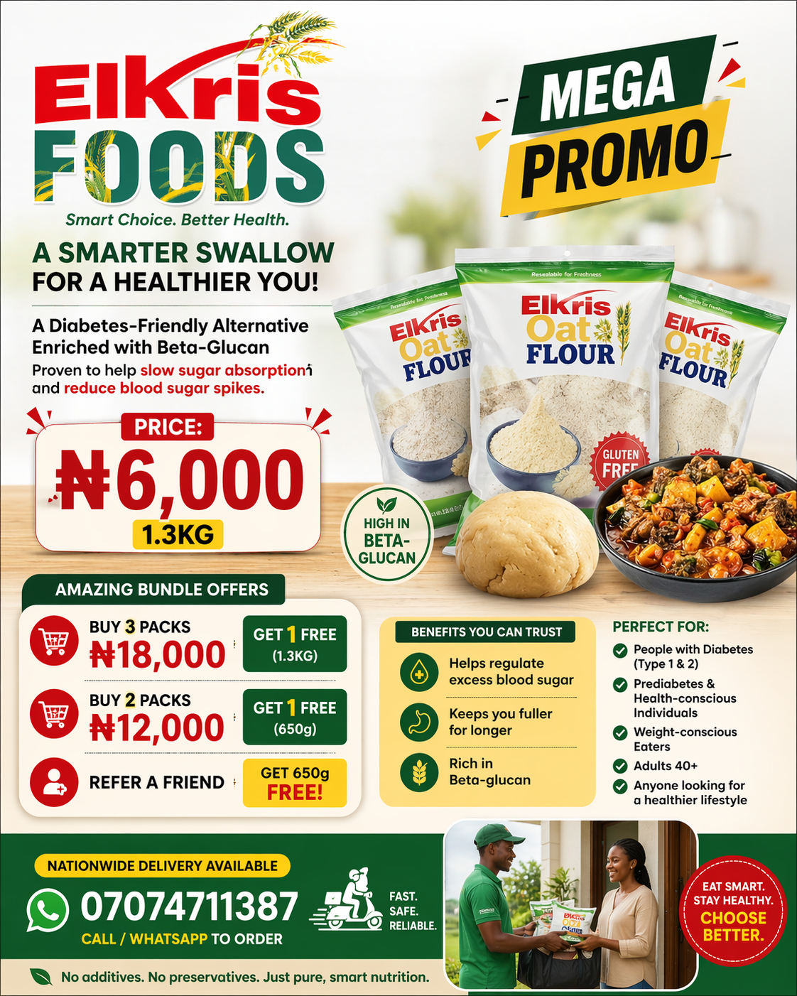 Elkris Foods Facebook ad: Are you managing diabetes but still craving your…